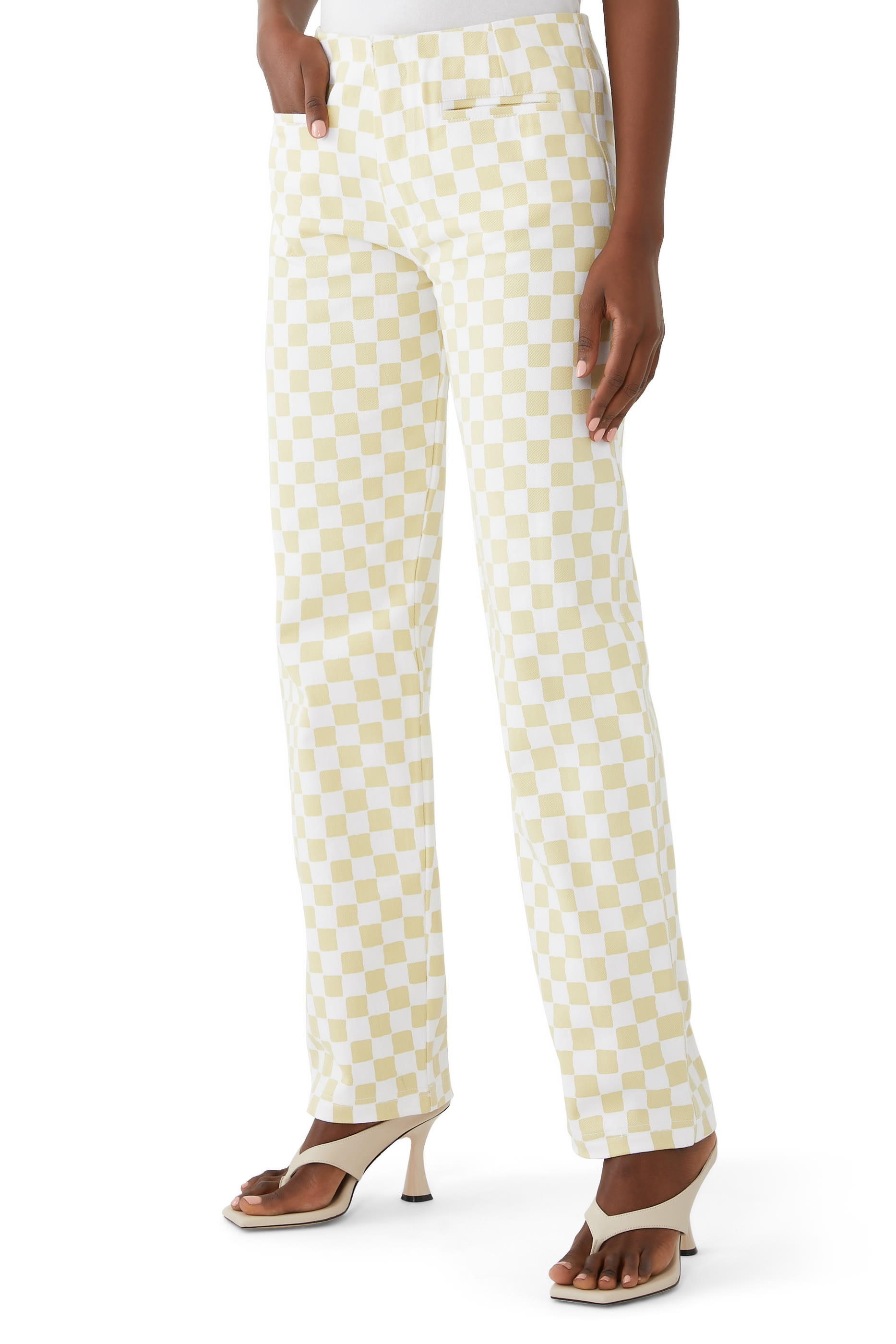 بنطال فاكيشن بنقشة مربعات