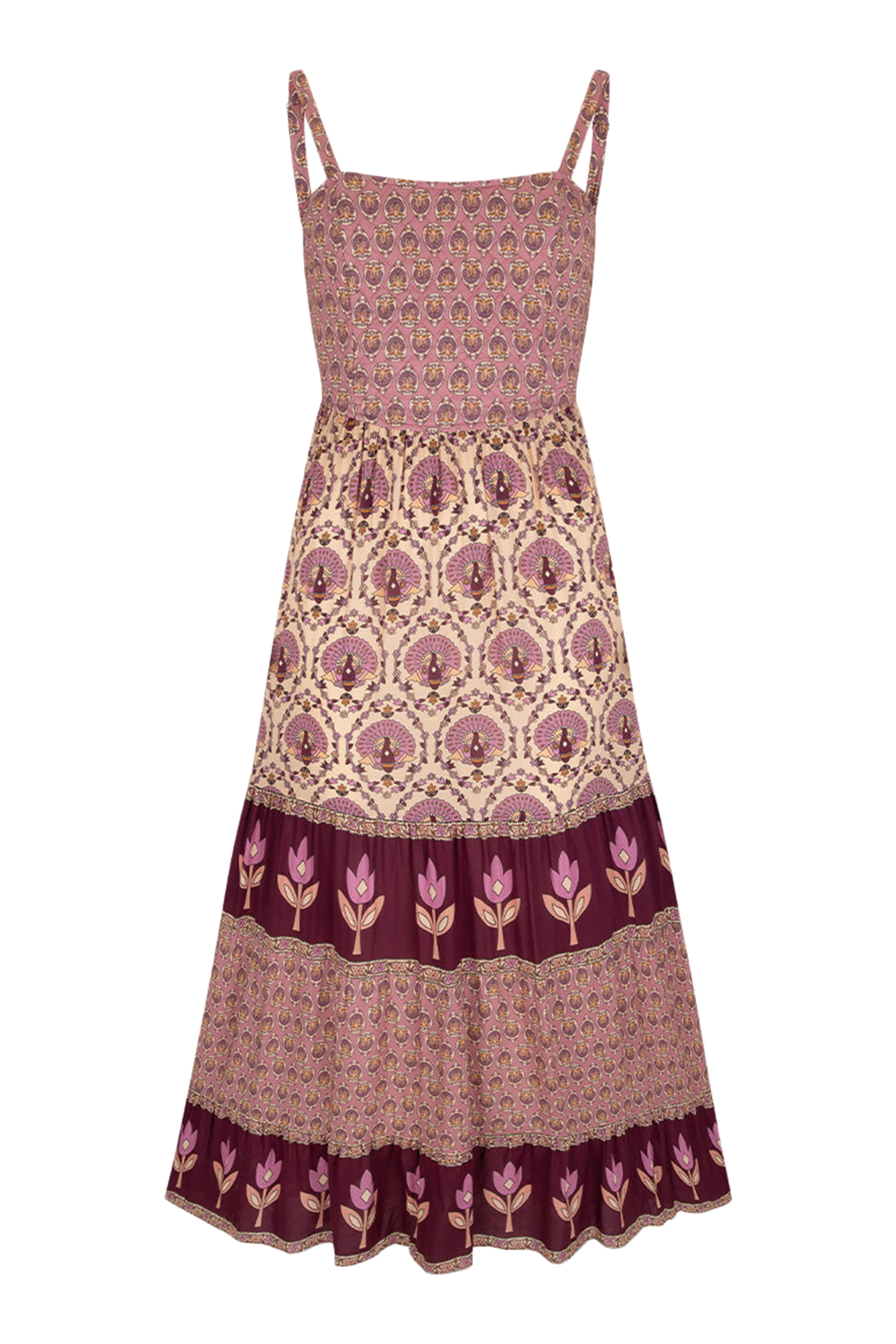 فستان شاتو طويل بحمالات مبطنة