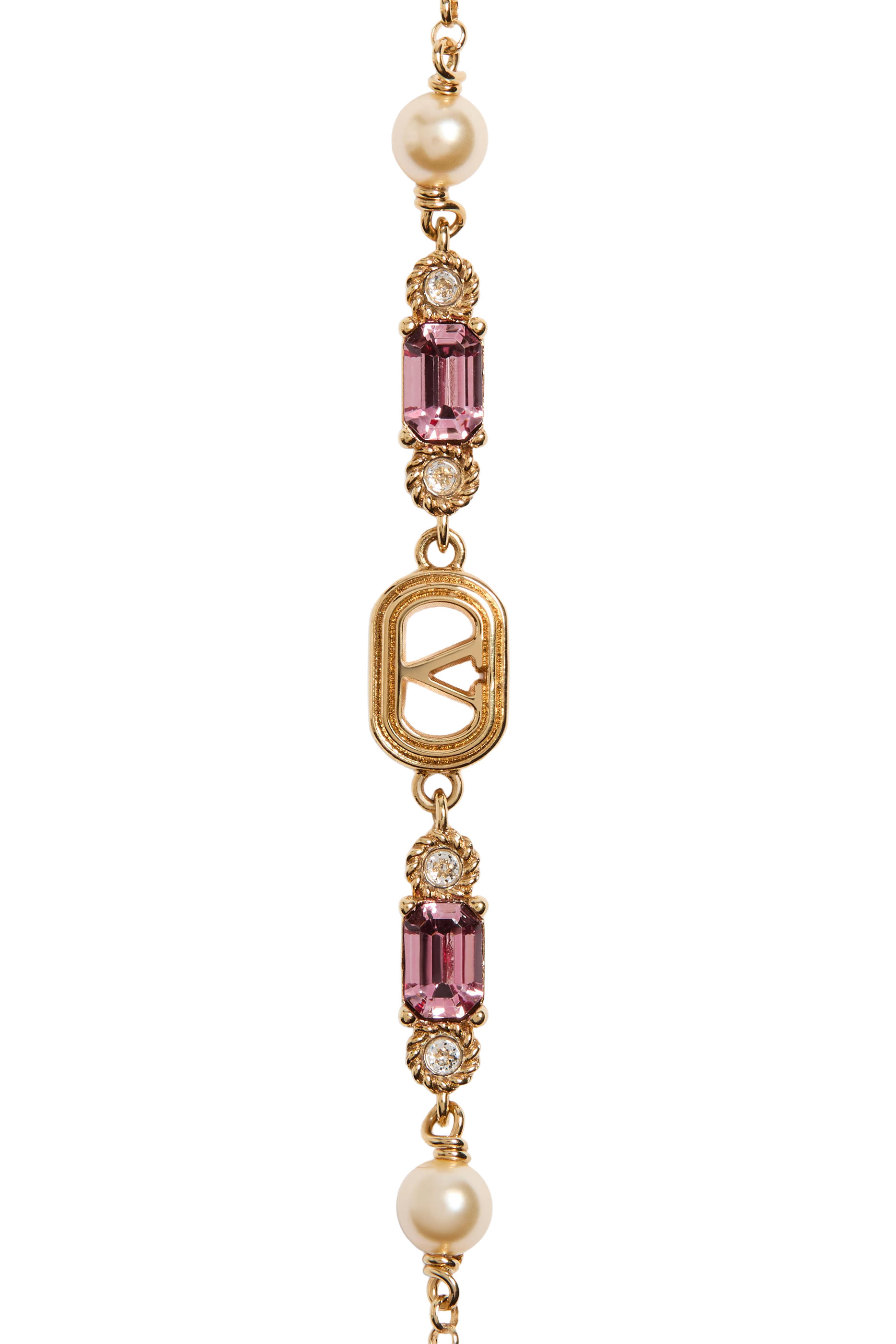 سوار بأحجار وحلية بتصميم بيضاوي