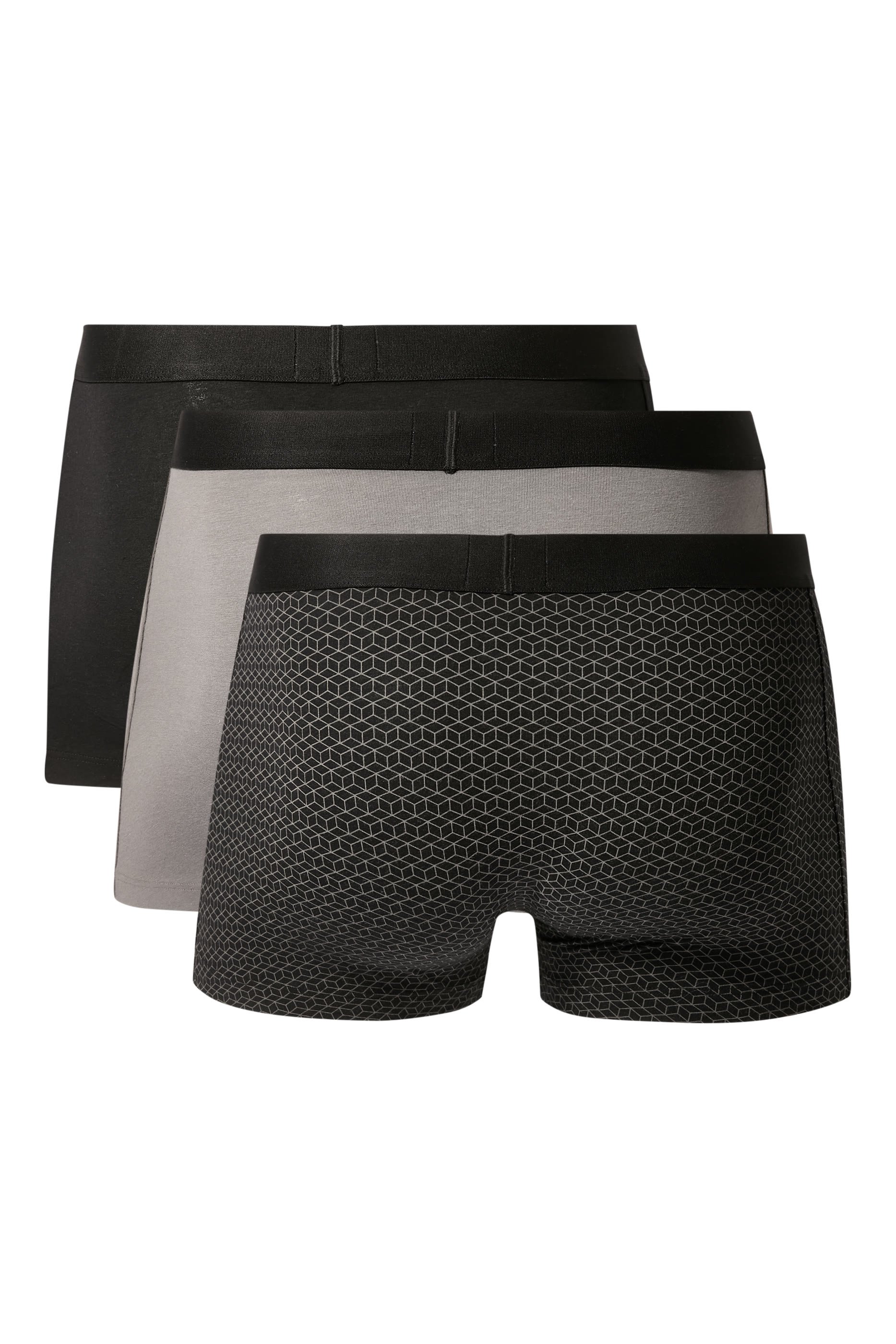 طقم بوكسر بشعار الماركة قطن مطاطي، 3 قطع