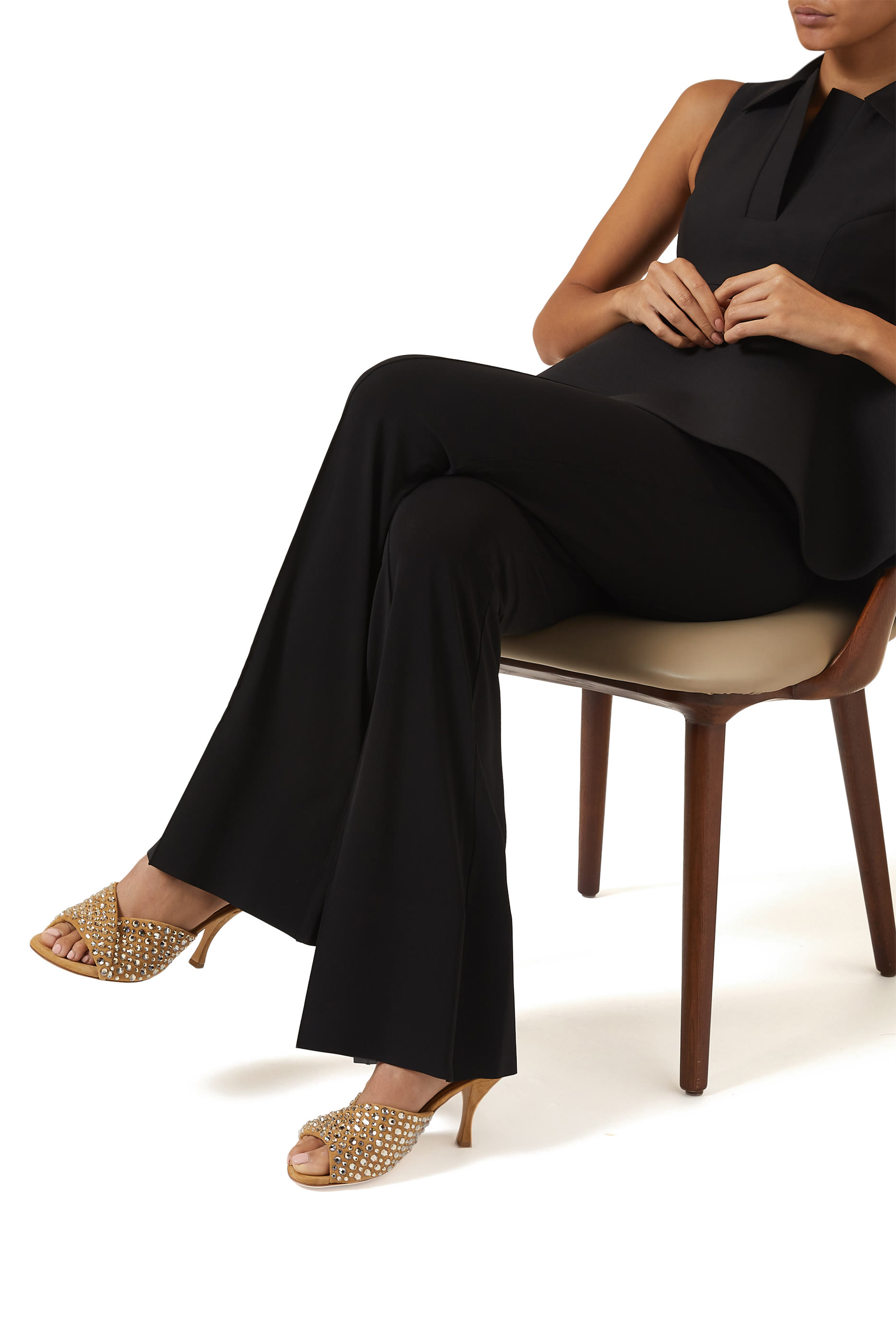 حذاء مفتوح بلينك 80 مرصعة بأحجار راين، شمواه