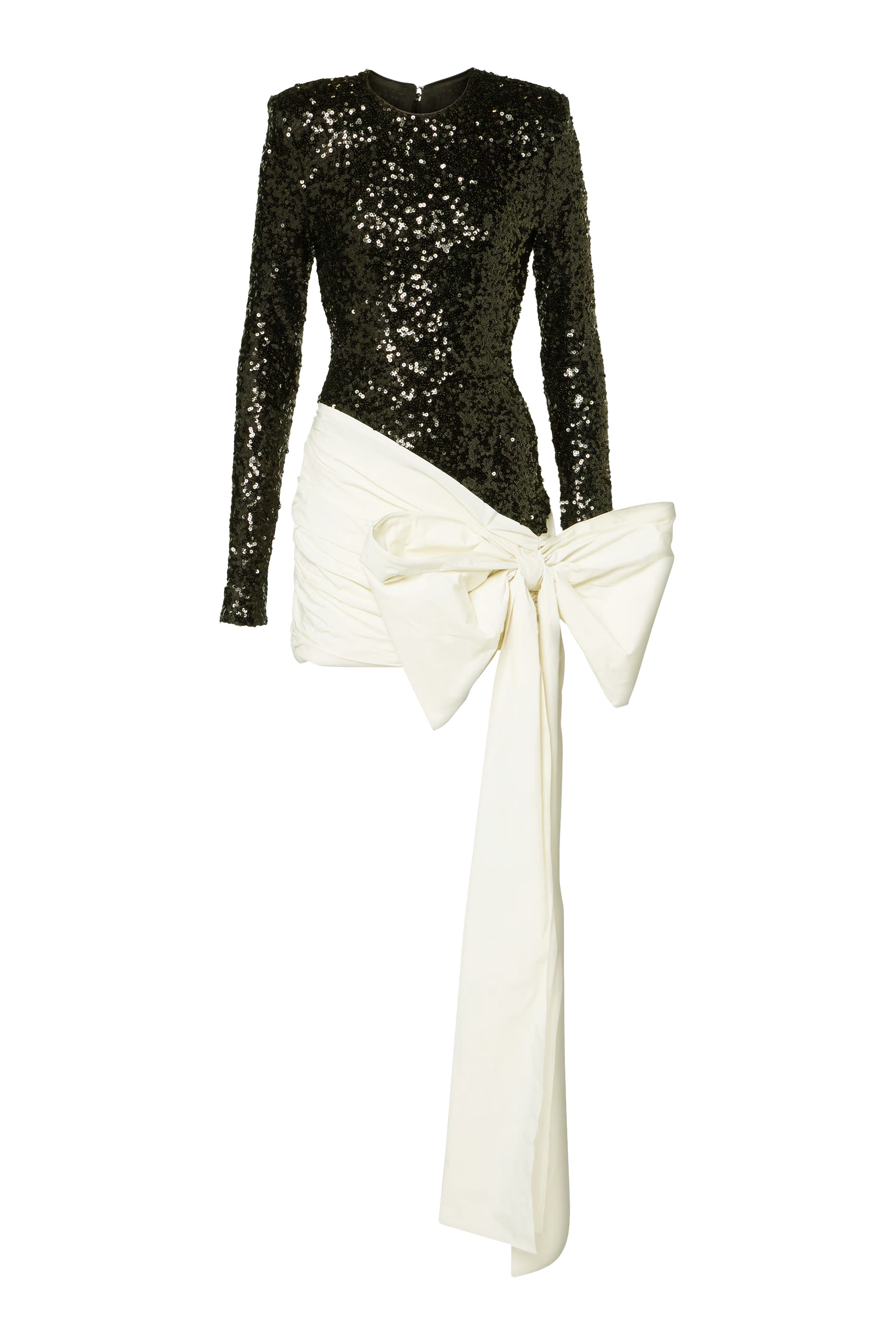 فستان قصير مزين بترتر وربطة فيونكة