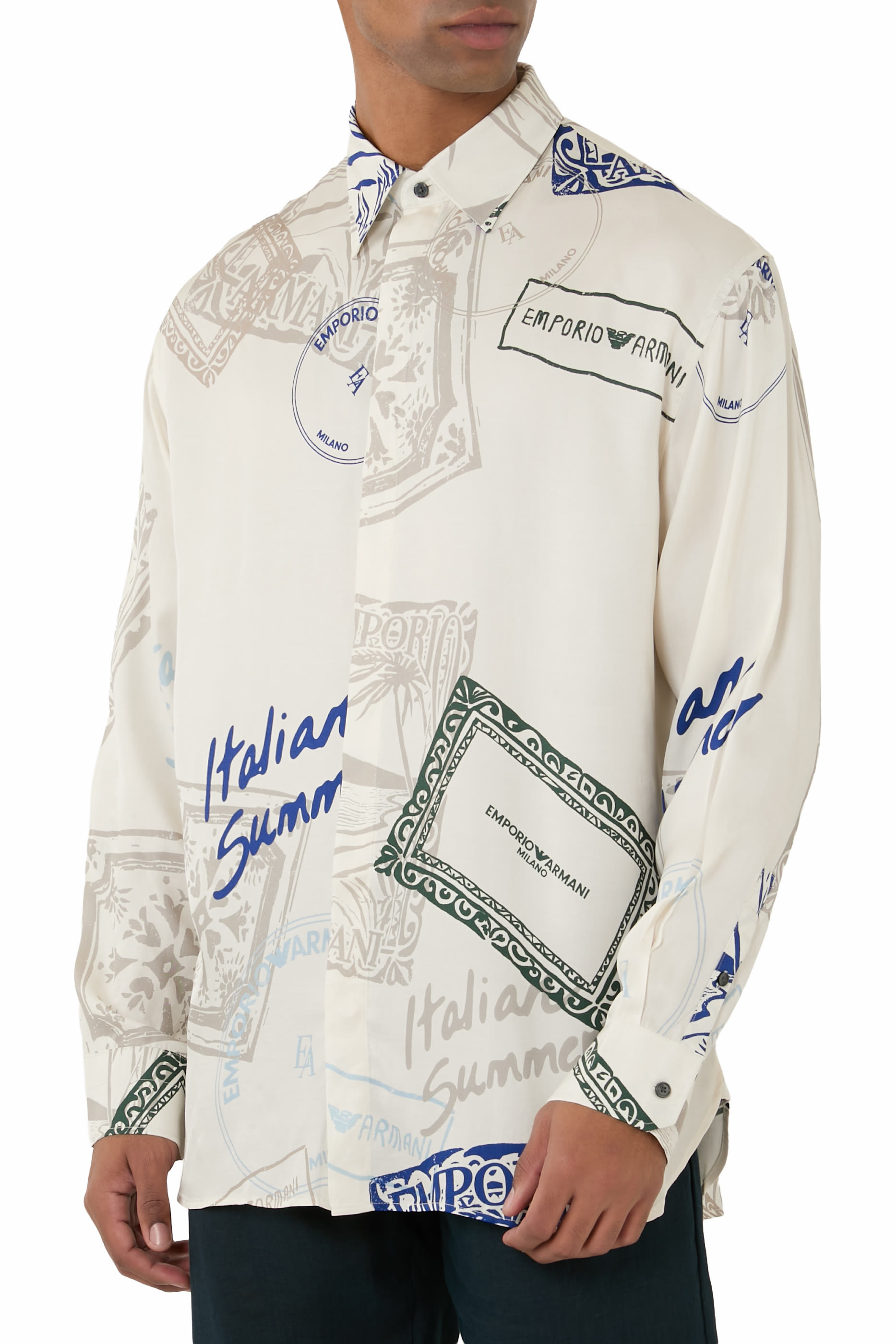 قميص بنقشة نباتية