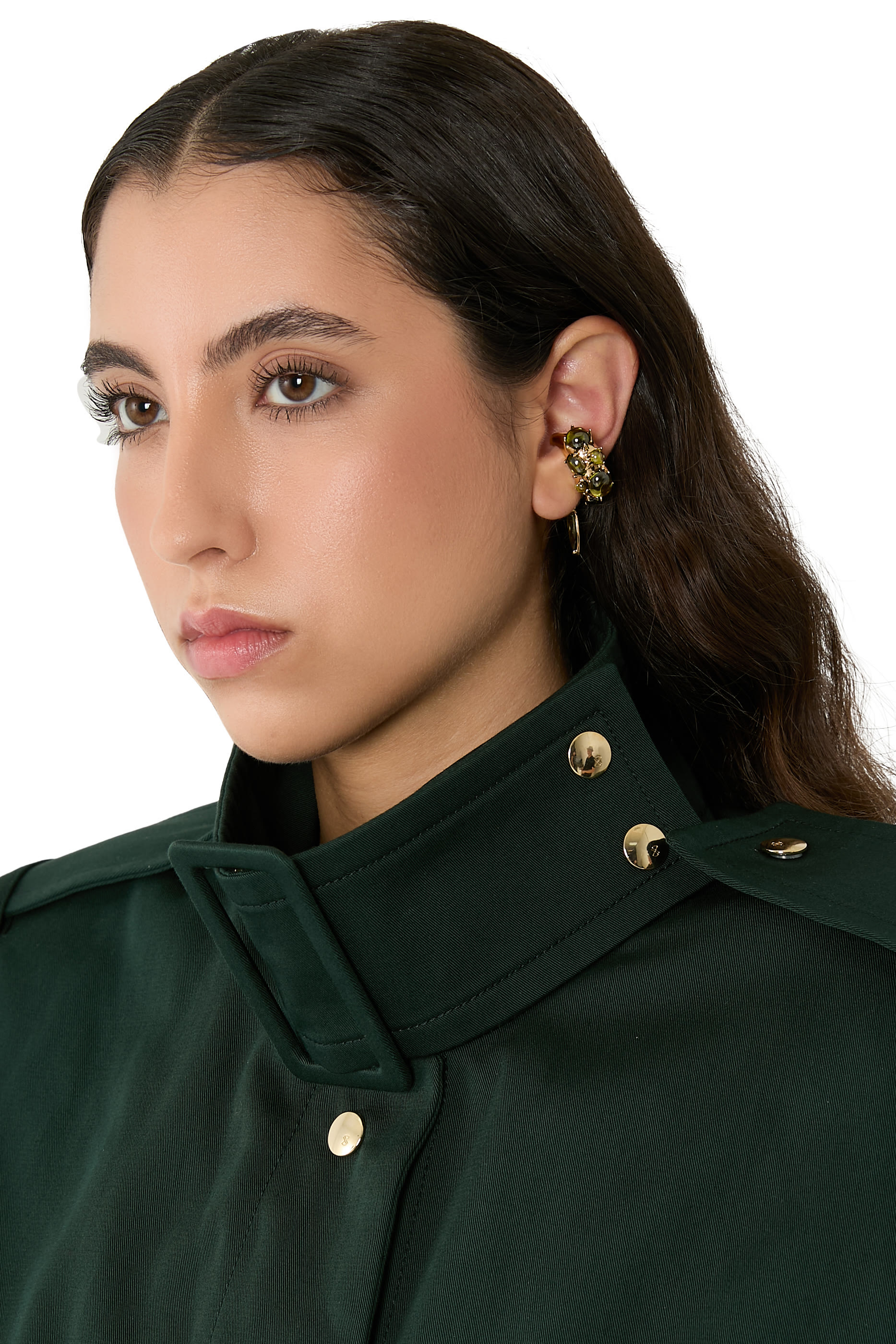 أقراط بحلي بتصميم منفوخ