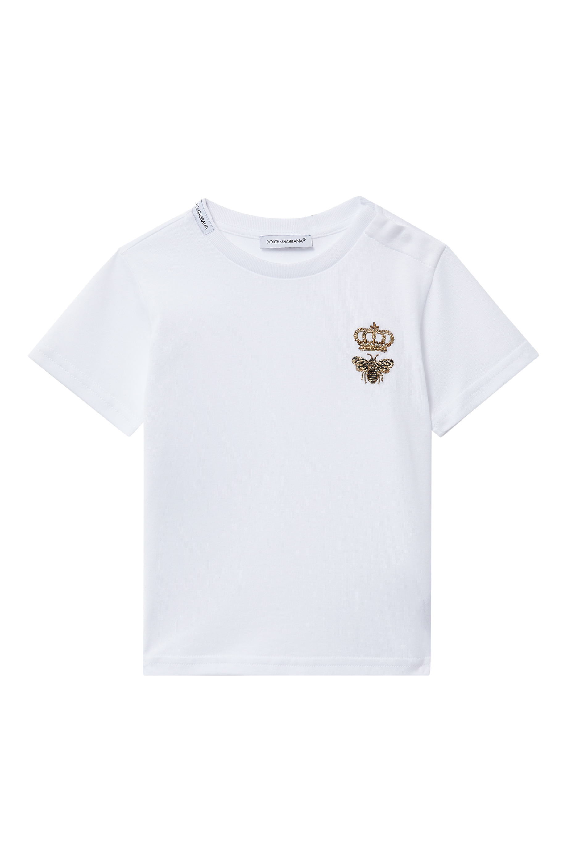 تي شيرت مزين بتاج على الجانب