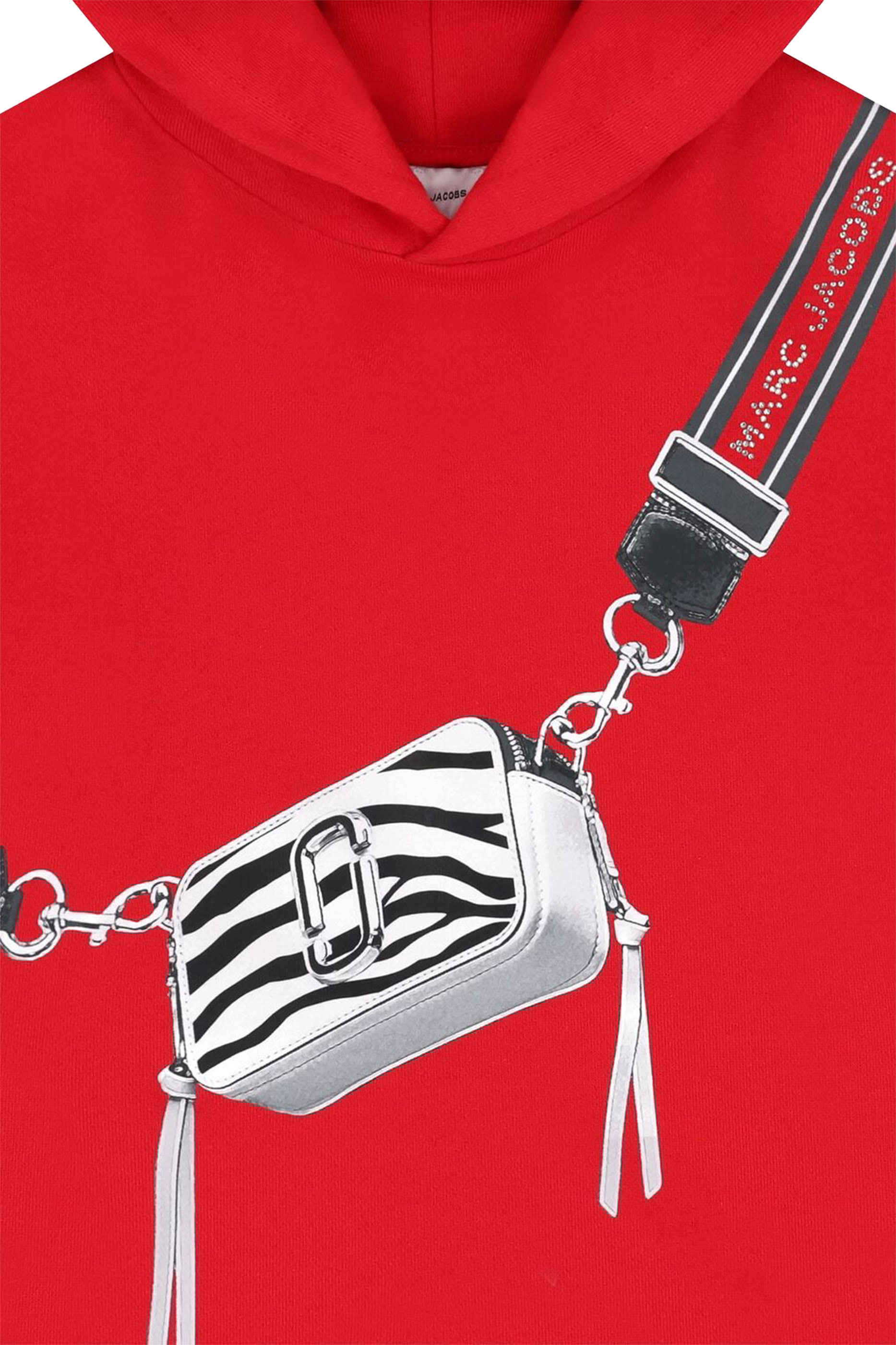 سويت شيرت بغطاء رأس ونقشة حقيبة بشعار الماركة للأطفال