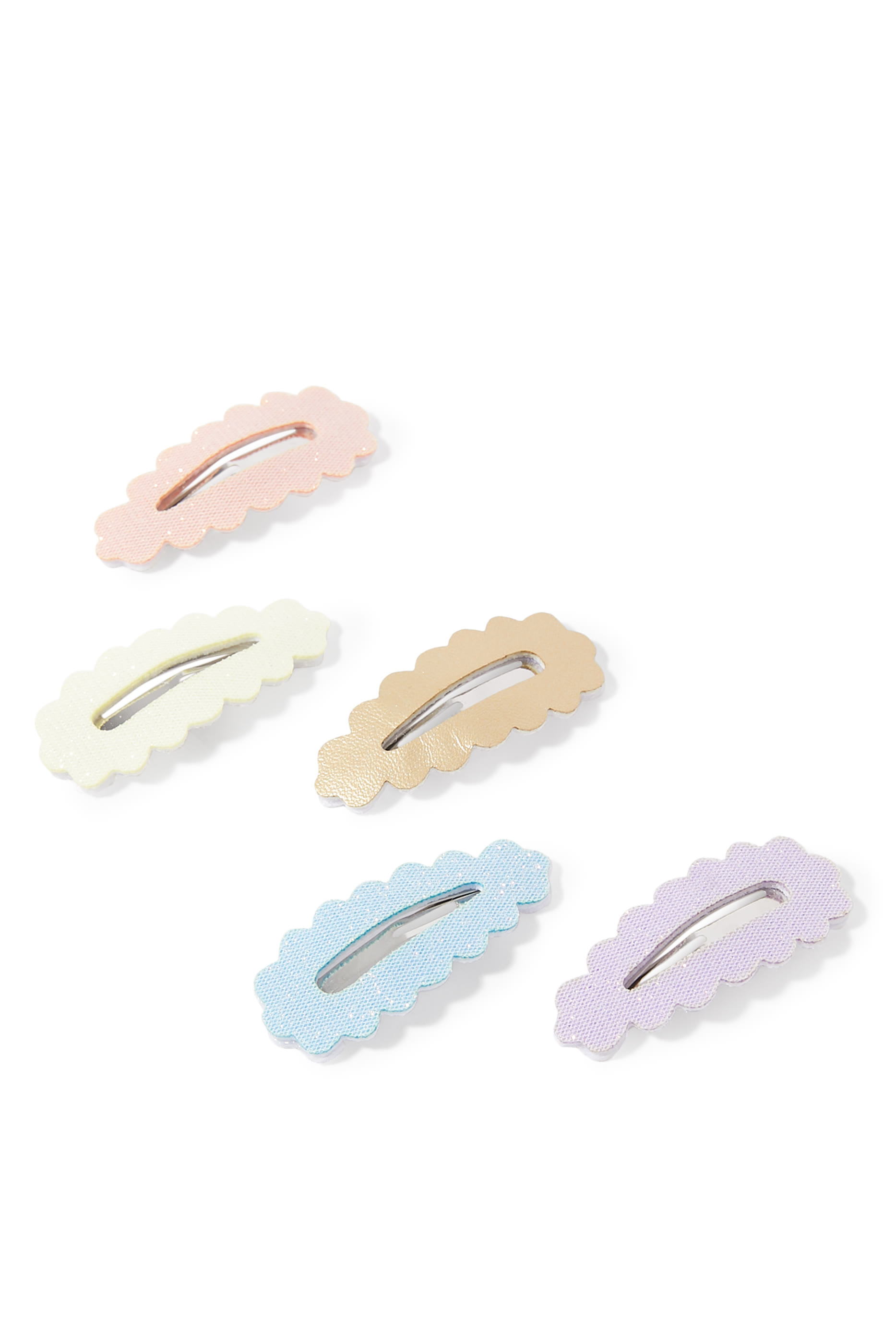 مشابك شعر براقة صغيرة بحافة صدفية للأطفال