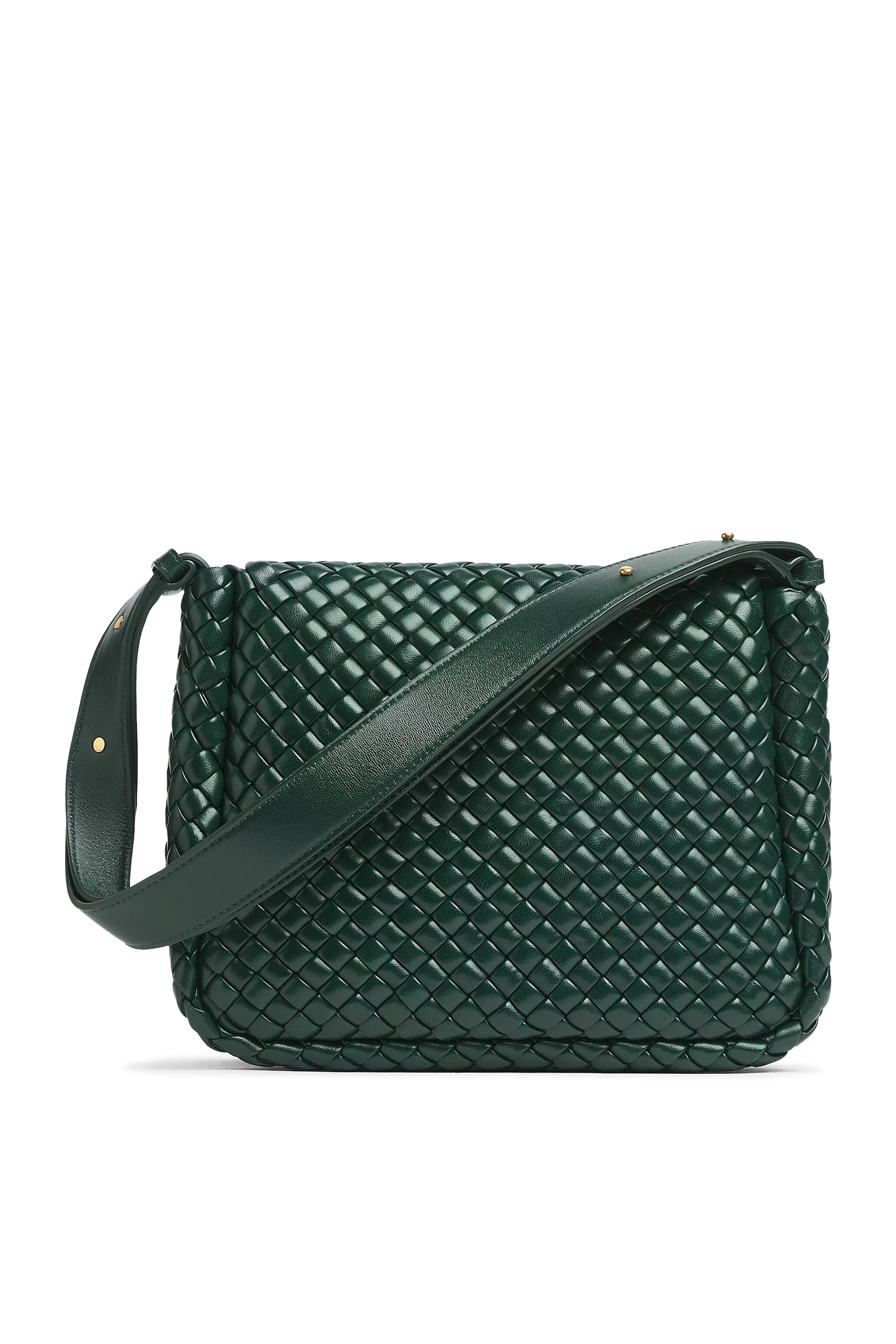 حقيبة كتف كوبل صغيرة جلد مجدول