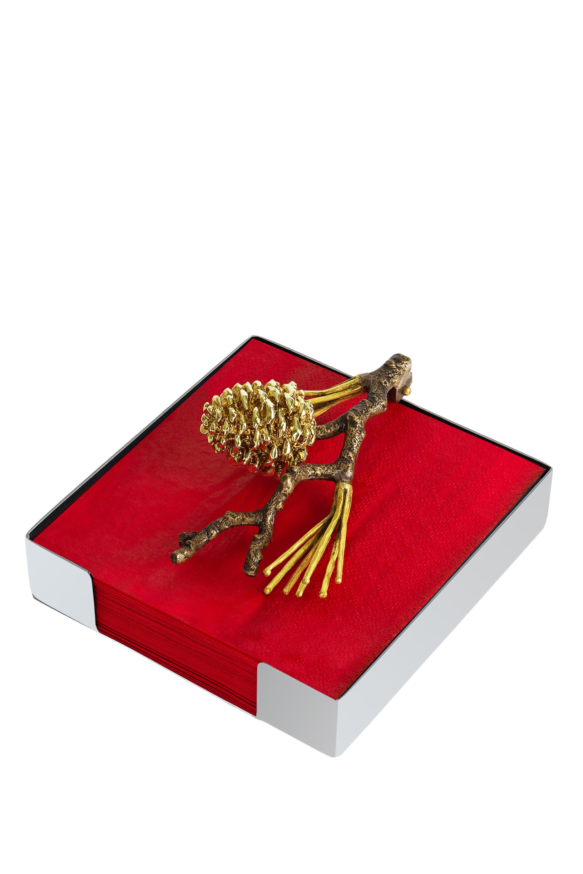 حامل مناديل مزين بالصنوبر