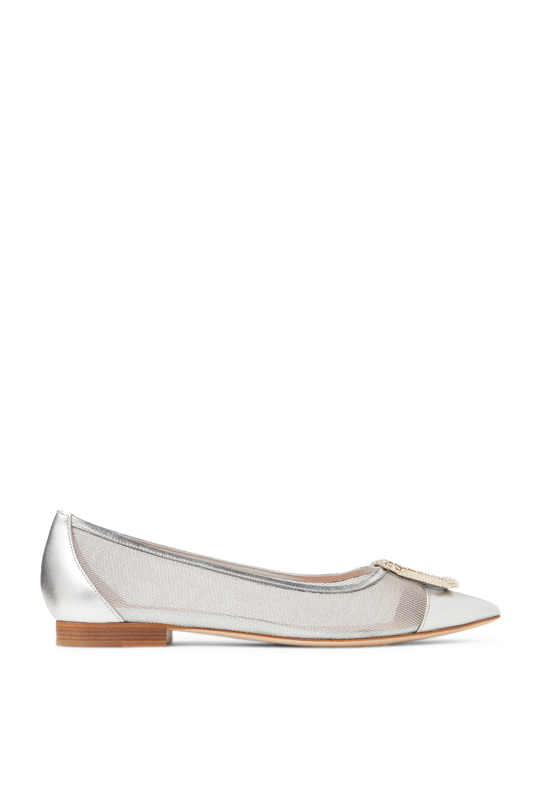 حذاء كلاسيكي بمقدمة مدببة وكعب مسطح