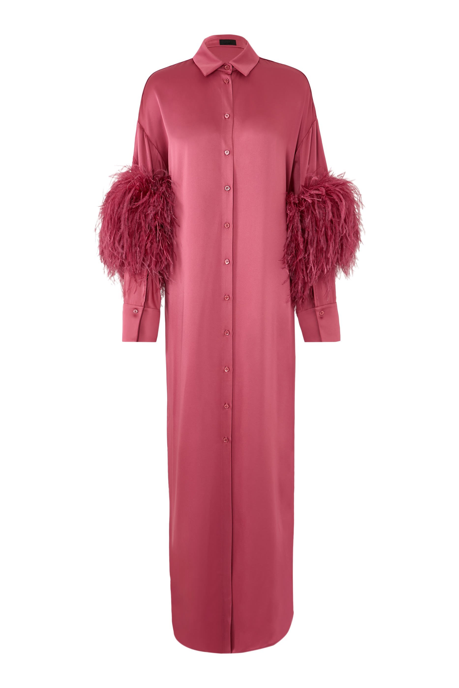 بلوزة بأزرار وريش ستان