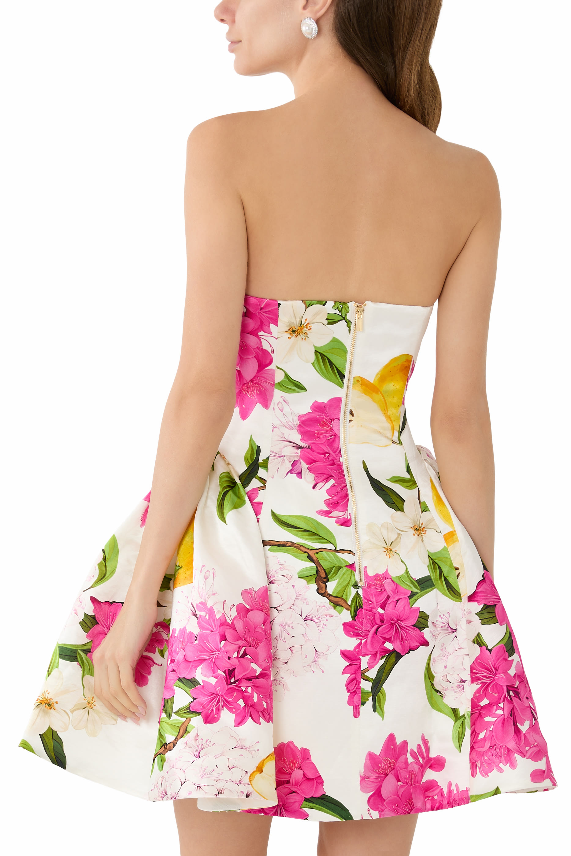 فستان ريس قصير بصدرية بلا حمالات