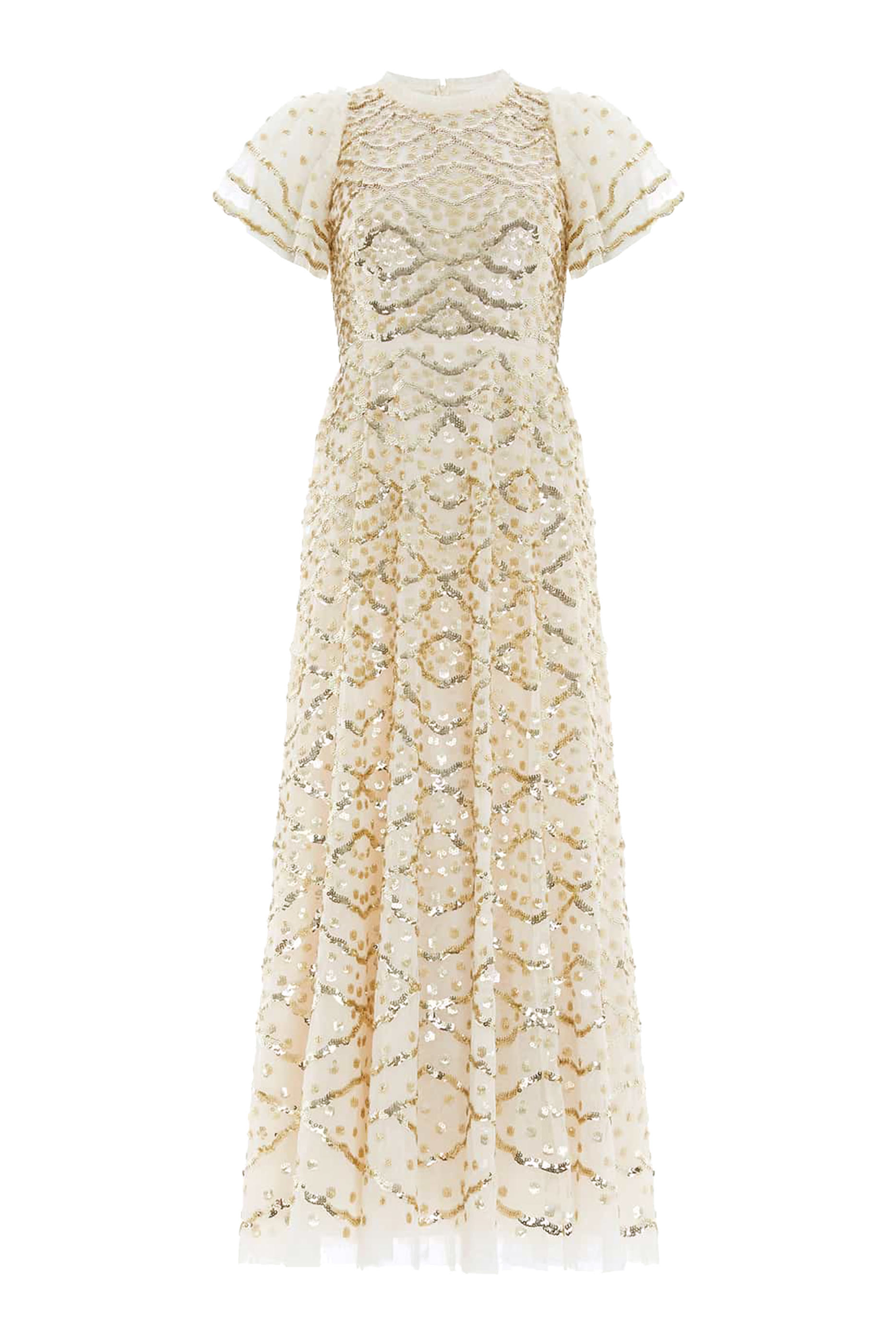 فستان سهرة ديكو دوت جلوس بطول الكاحل