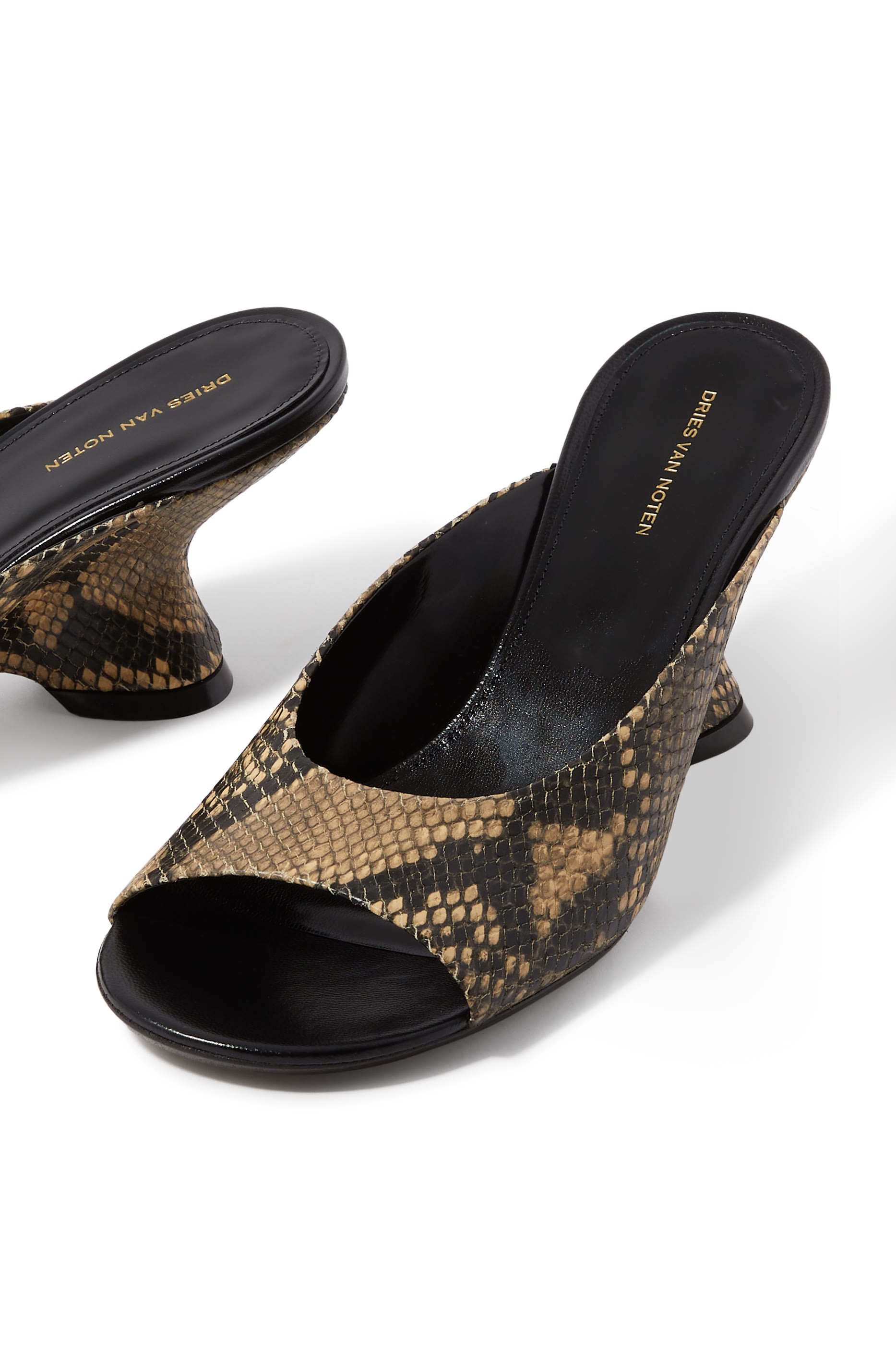 حذاء 75 مفتوح من الخلف بمقدمة مفتوحة جلد