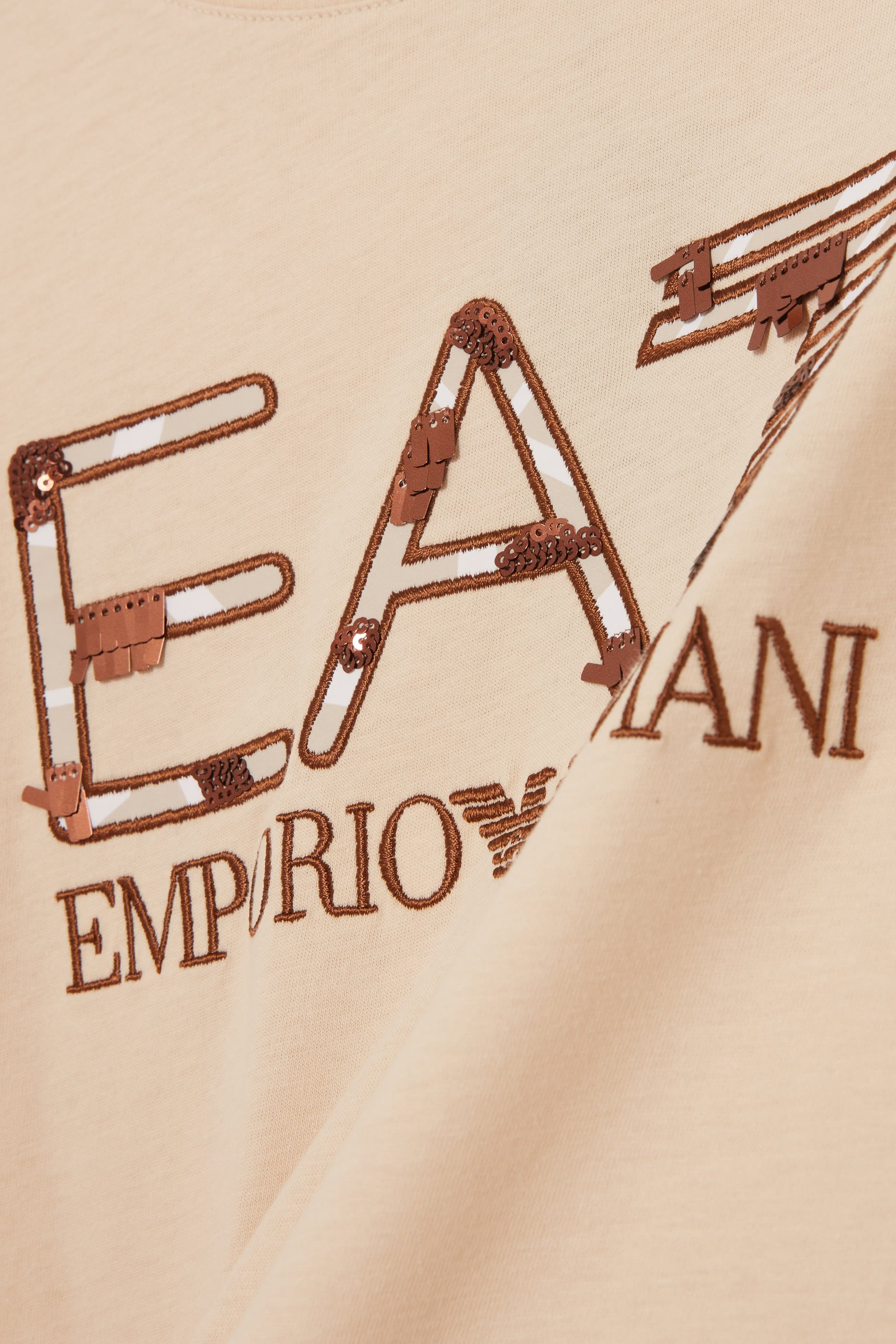 تيشيرت بنقشة شعار الماركة قطن للأطفال