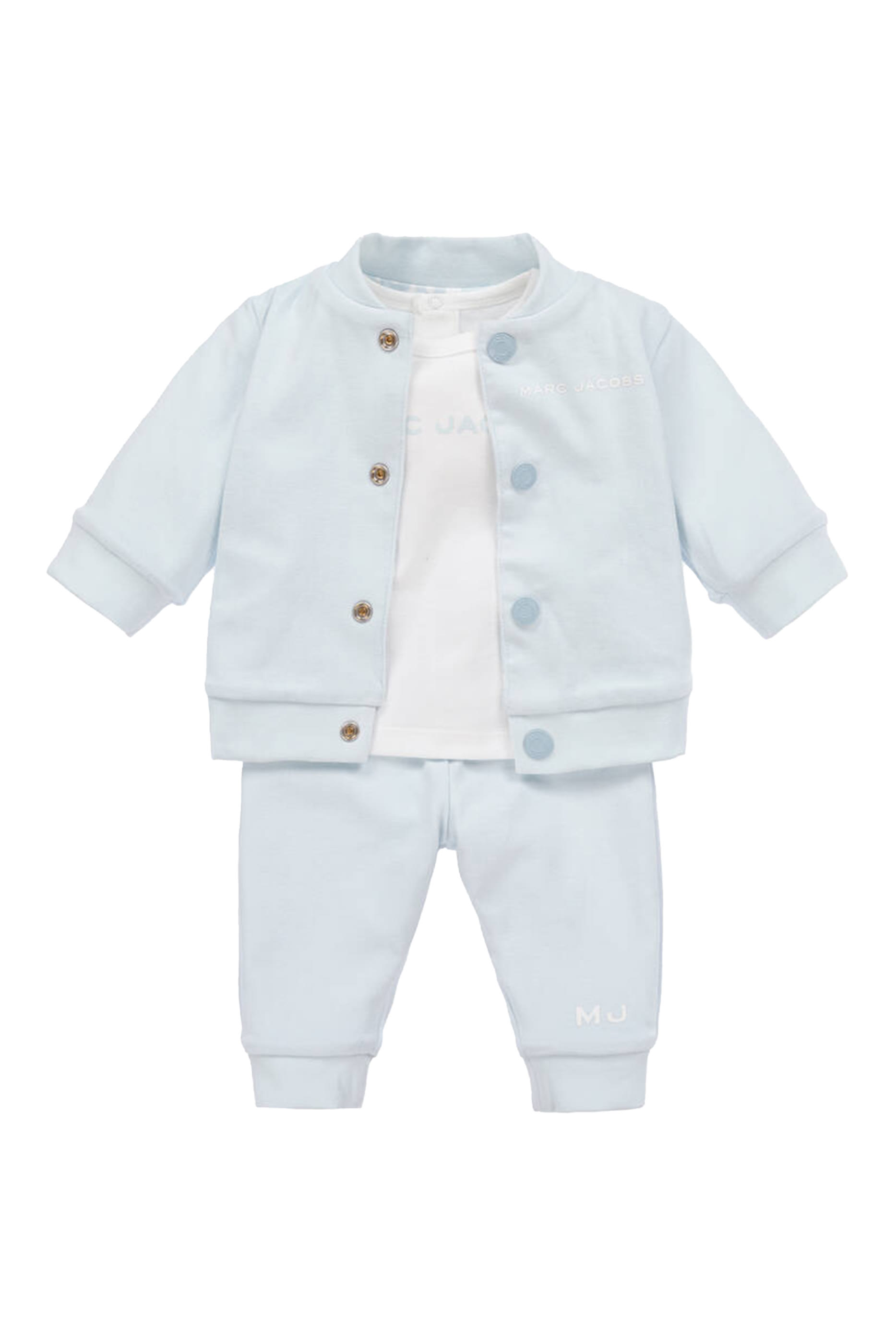 طقم بيجامة وقميص بشعار الماركة للأطفال، 3 قطع