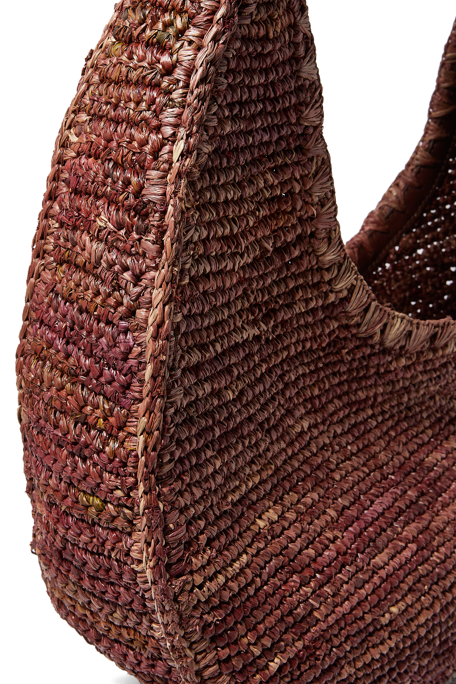 حقيبة يد كبيرة بتصميم مقوس خوص