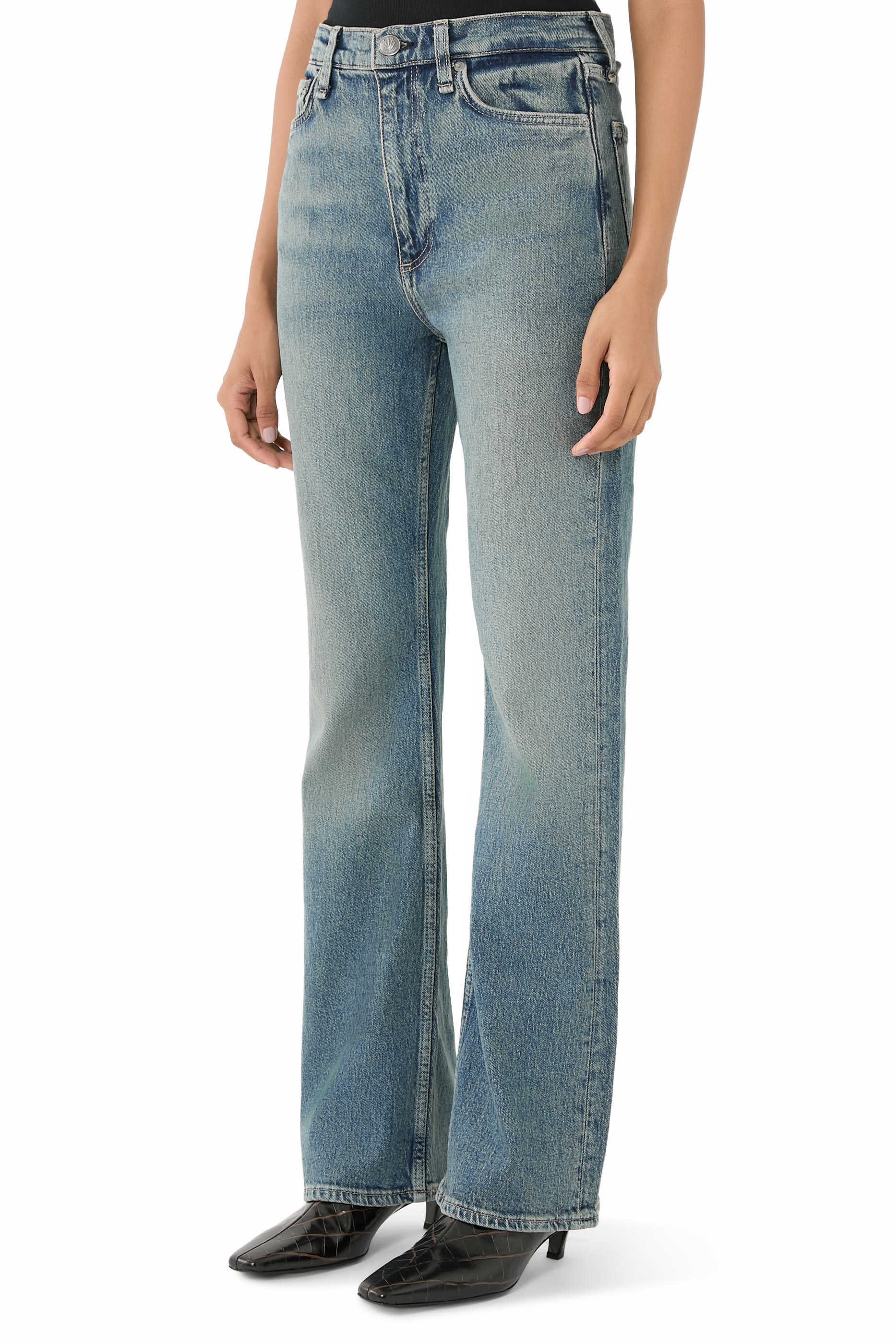 بنطال جينز بيتون بحواف واسعة