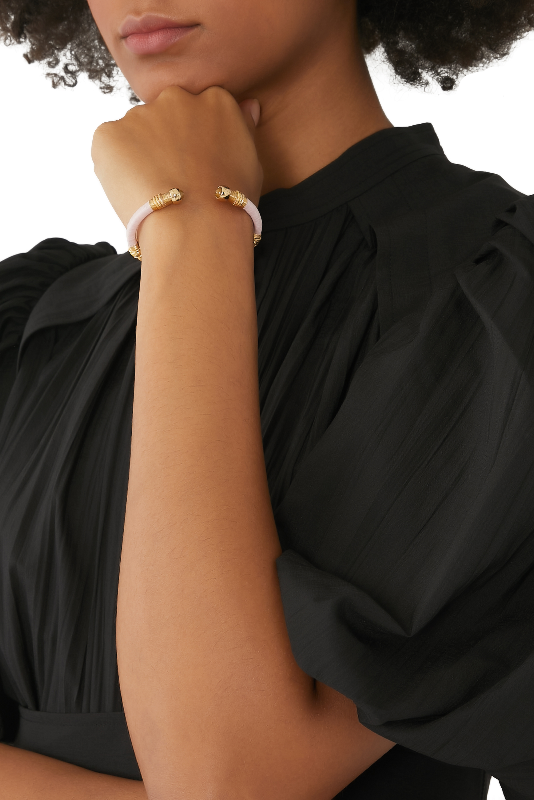 سوار ساري رافيا أسيتات ومعدن مطلي باذهب عيار 24