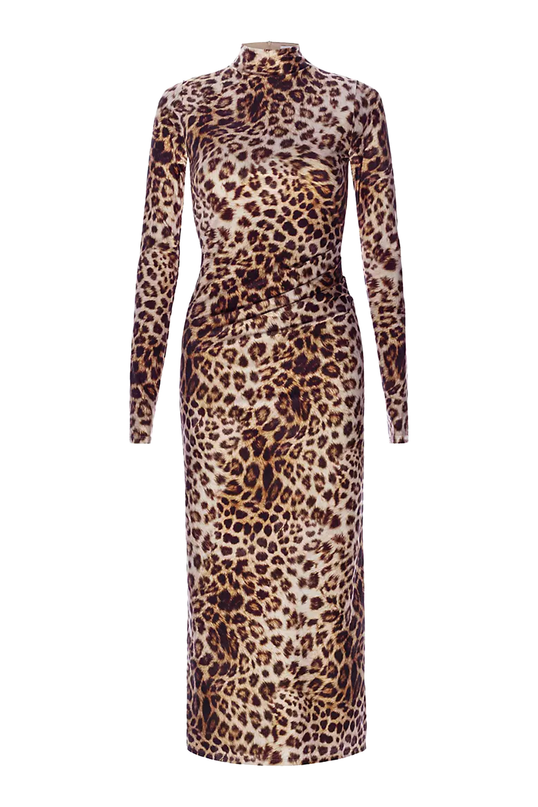 فستان ساتان لامع متوسط الطول