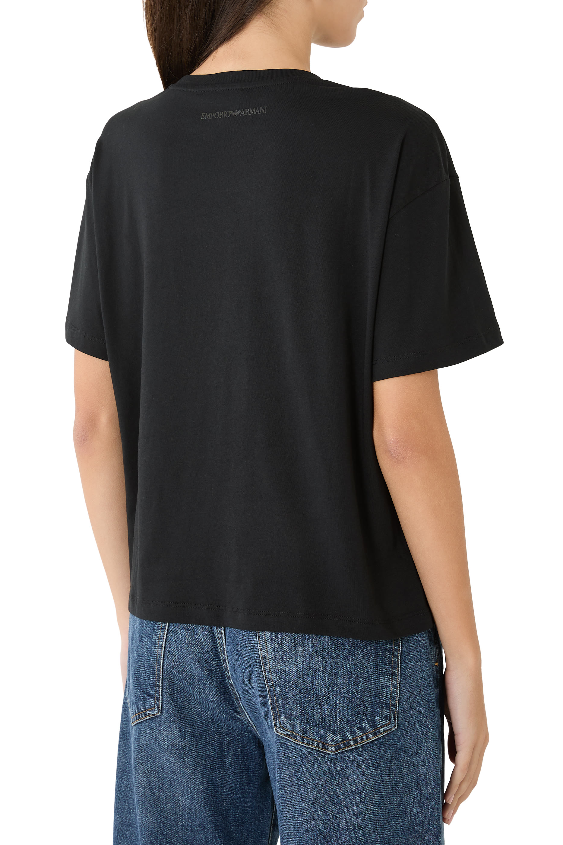 Rhinestone Eagle Logo Jersey T-Shirt