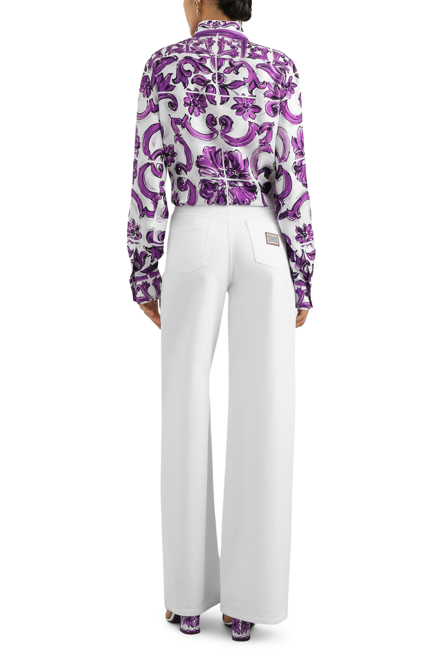 قميص بنقشة مايولكا حرير تويل