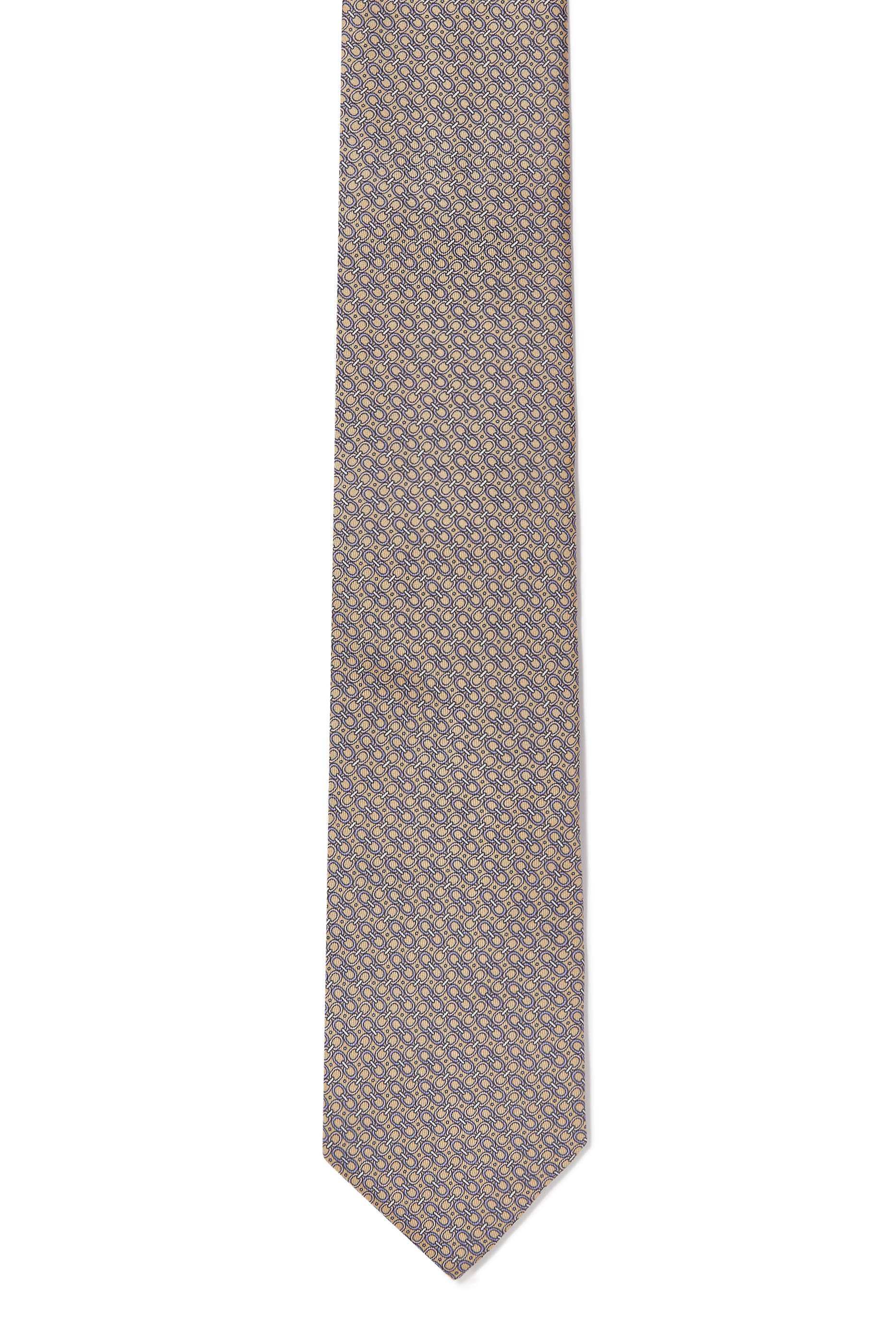 ربطة عنق حرير بنقشة هندسية