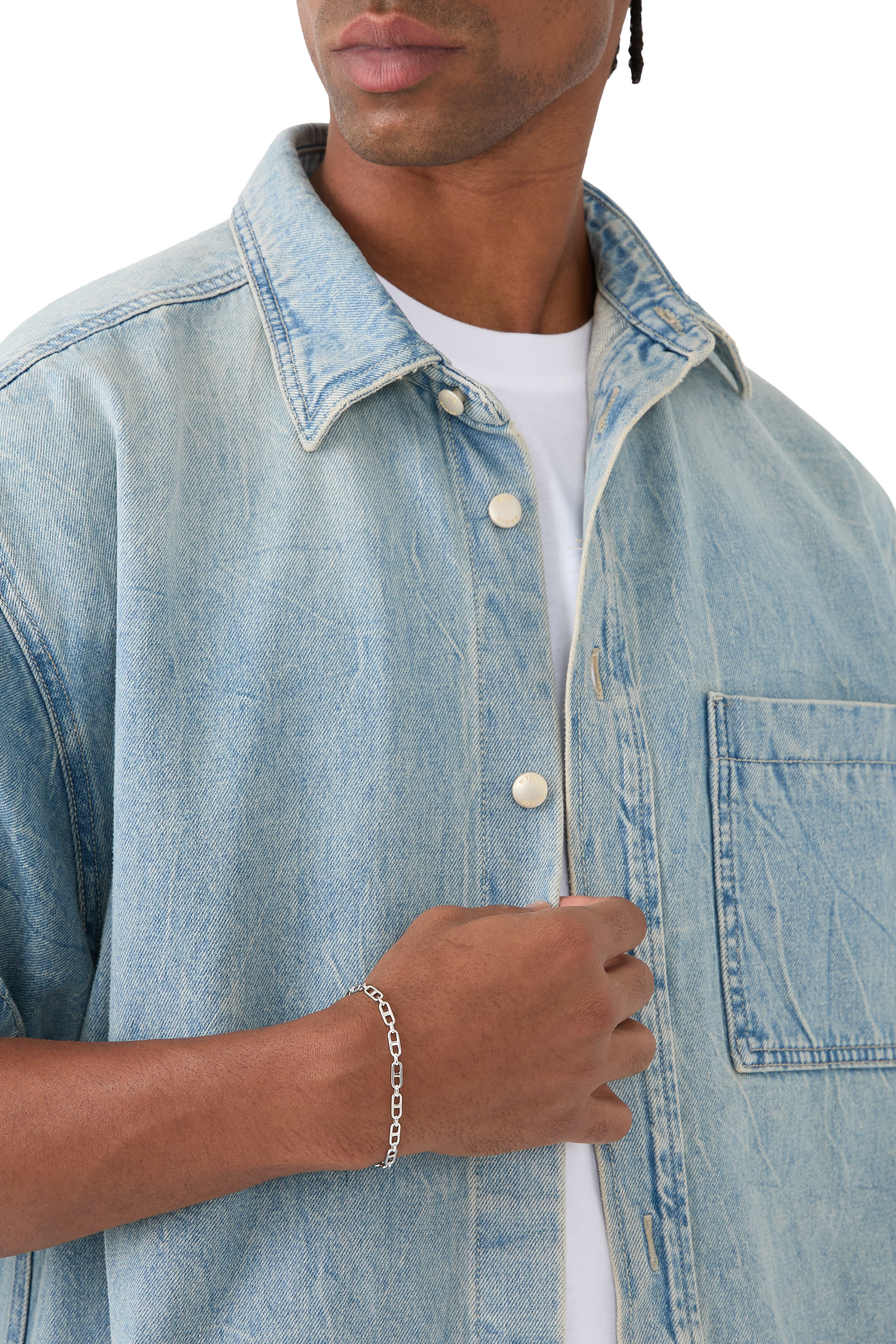 سوار مارينيرو بتصميم سلسلة طلاء روديوم، فضة استرلينية