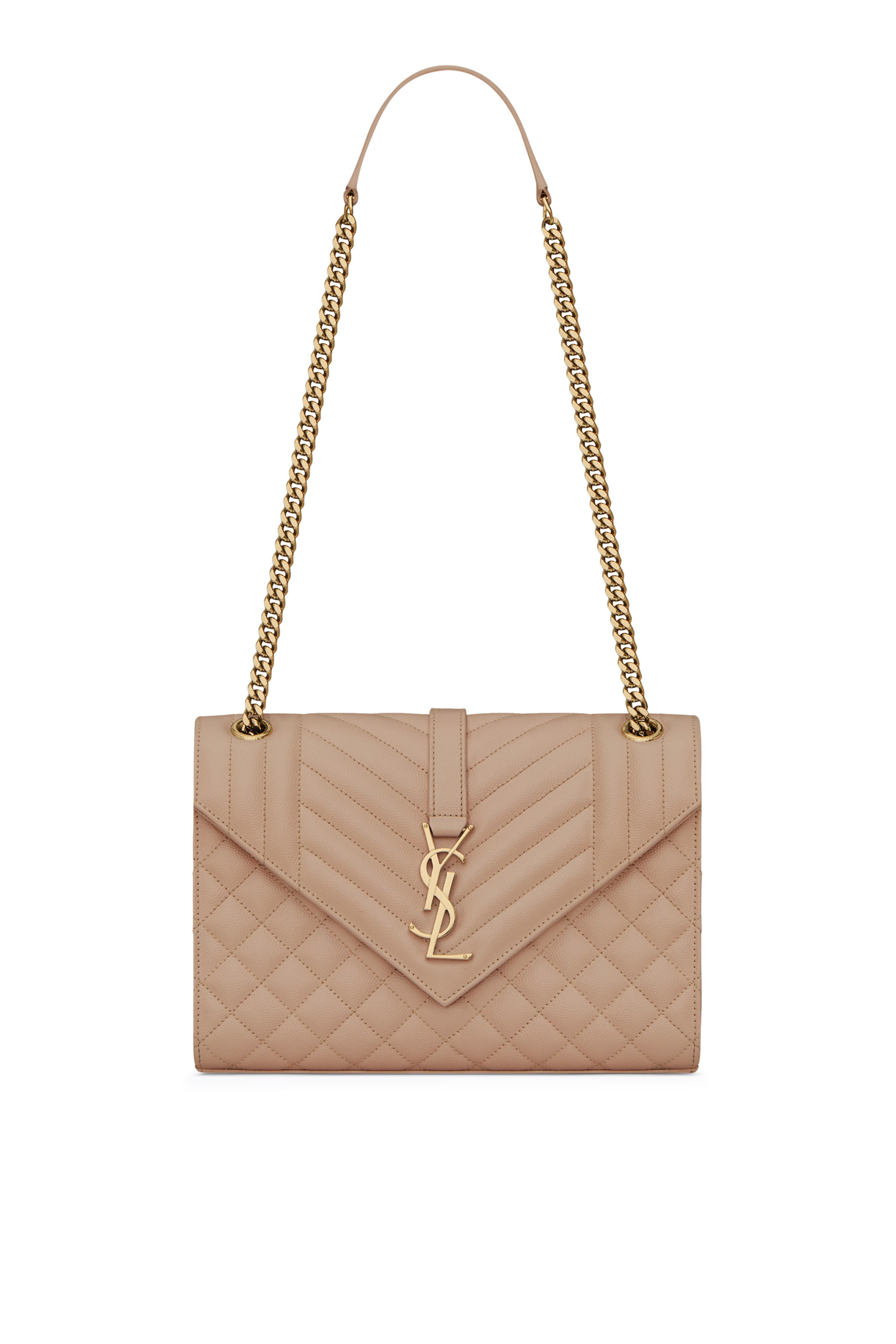 حقيبة متوسطة بتصميم ظرف جلد محفور غران دي بودريه وتصميم مبطن