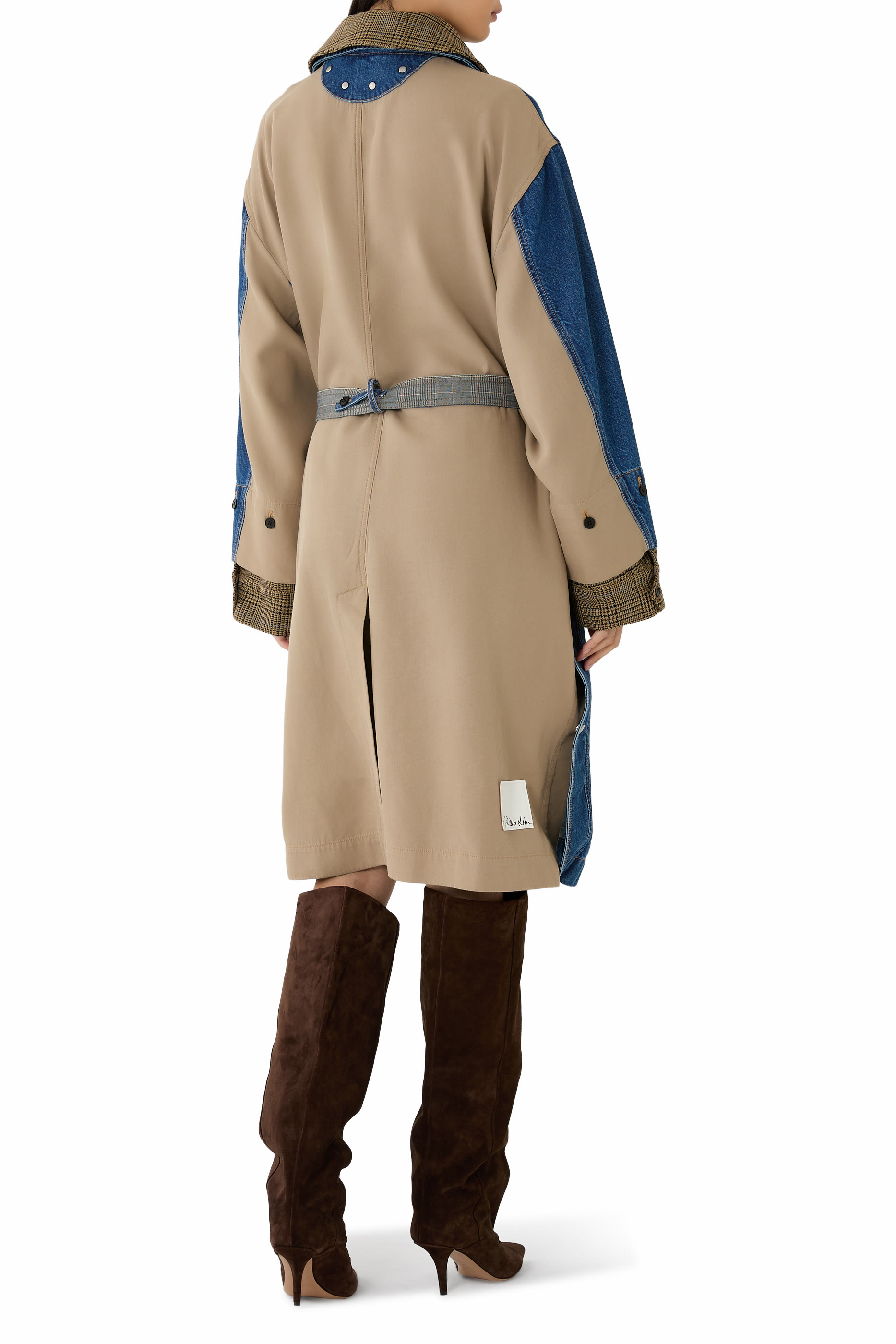 معطف ترينش كومبو دنيم