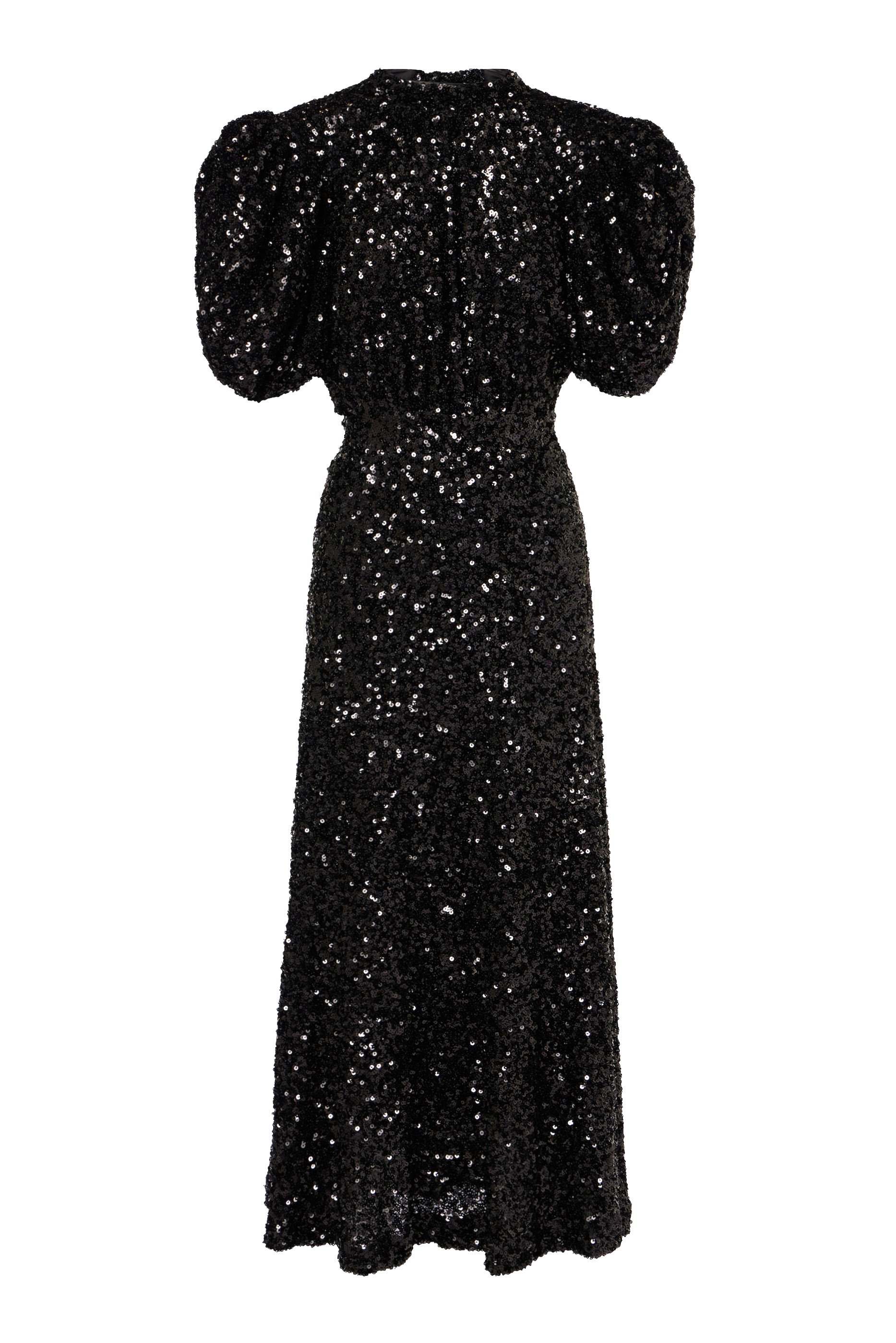 فستان متوسط الطول بترتر