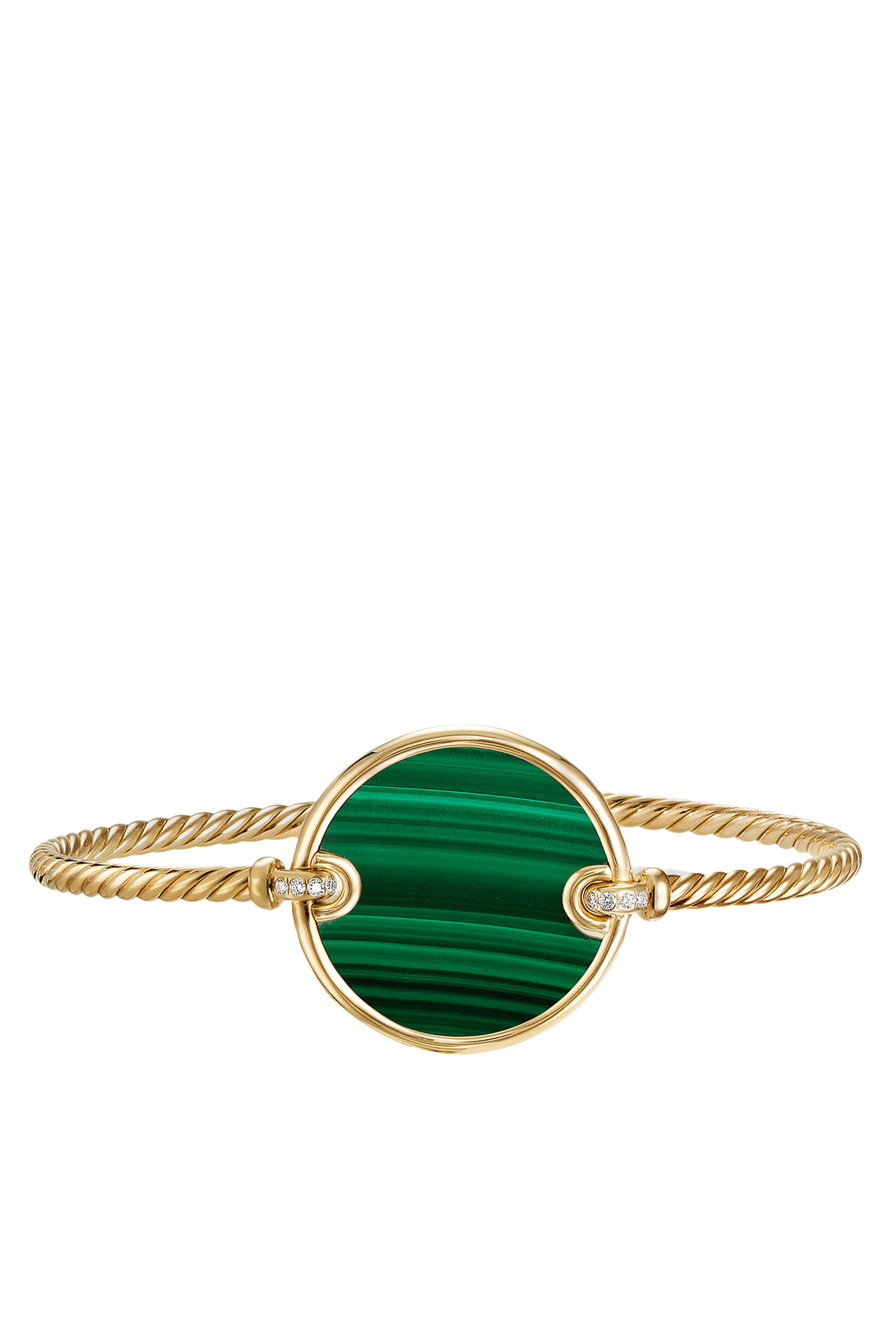 Elements Bracelet, 18k Yellow Gold with Malachite & Diamonds