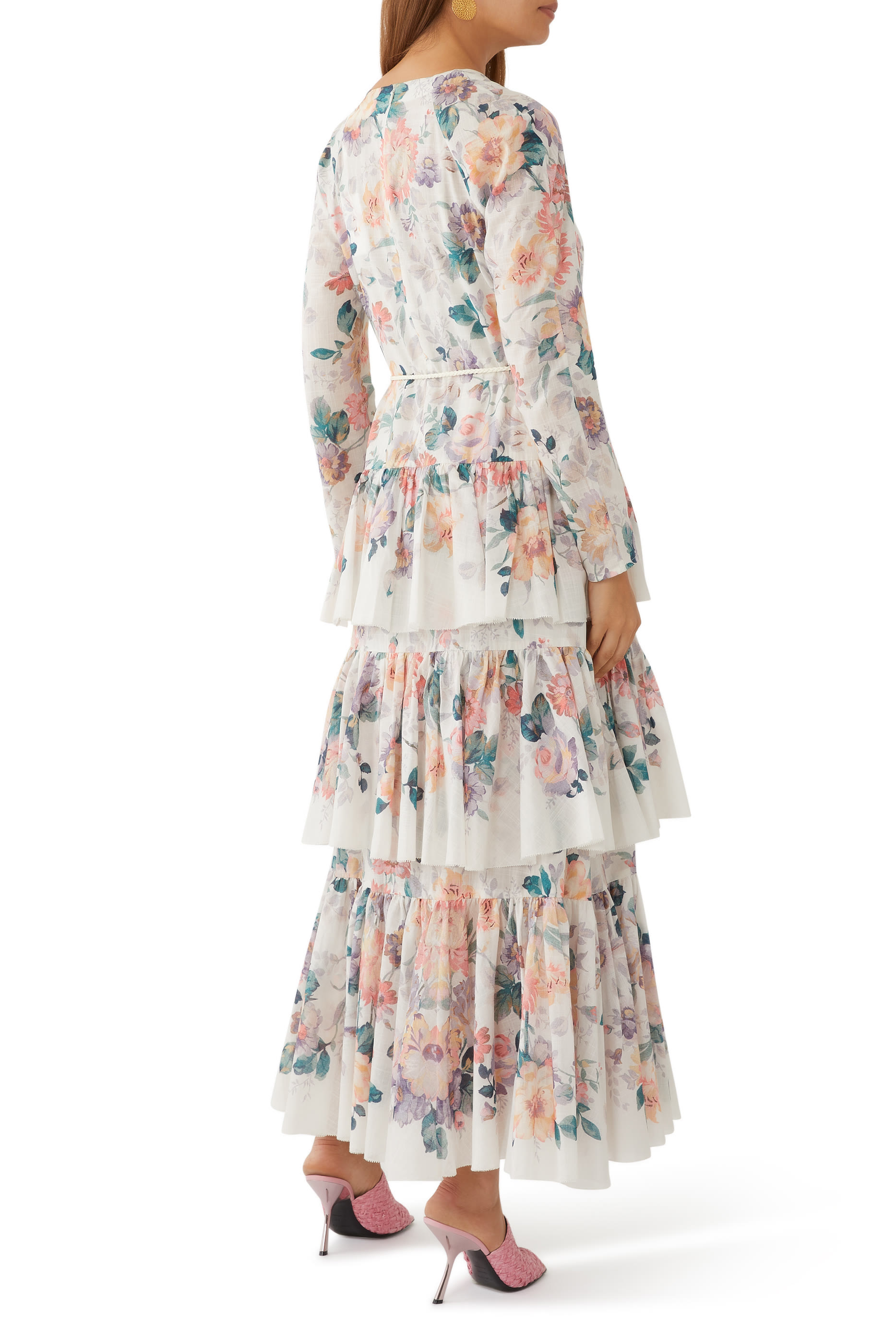 فستان طويل بتصميم متدرج أكاسيا