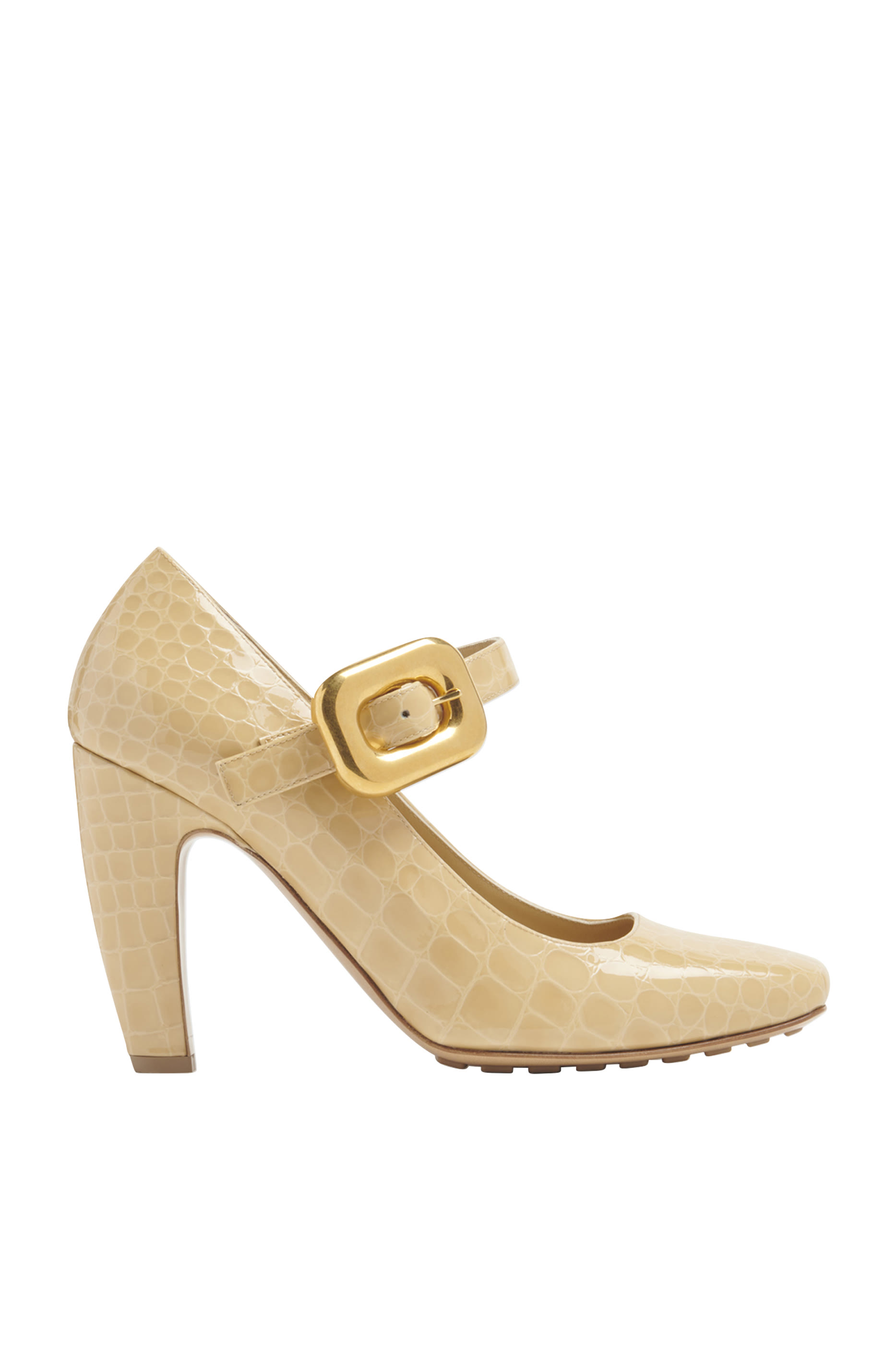 حذاء كلاسيكي ماري جين بكعب مقاس 90 مم جلد بنقشة جلد التمساح