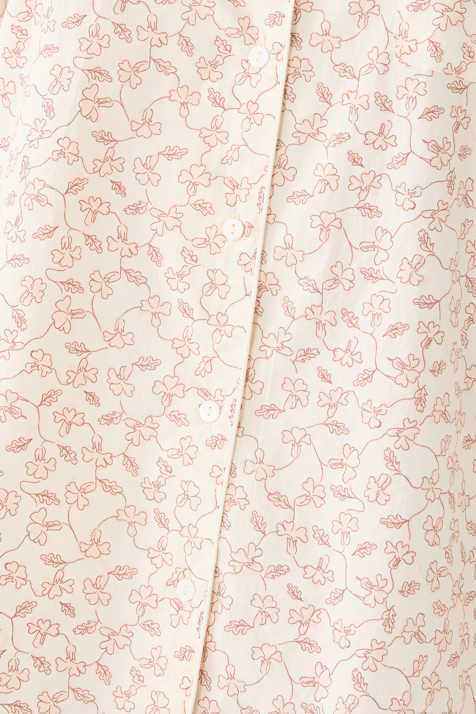 طقم بيجامة بنقشة أزهار بقصة مريحة قطن عضوي