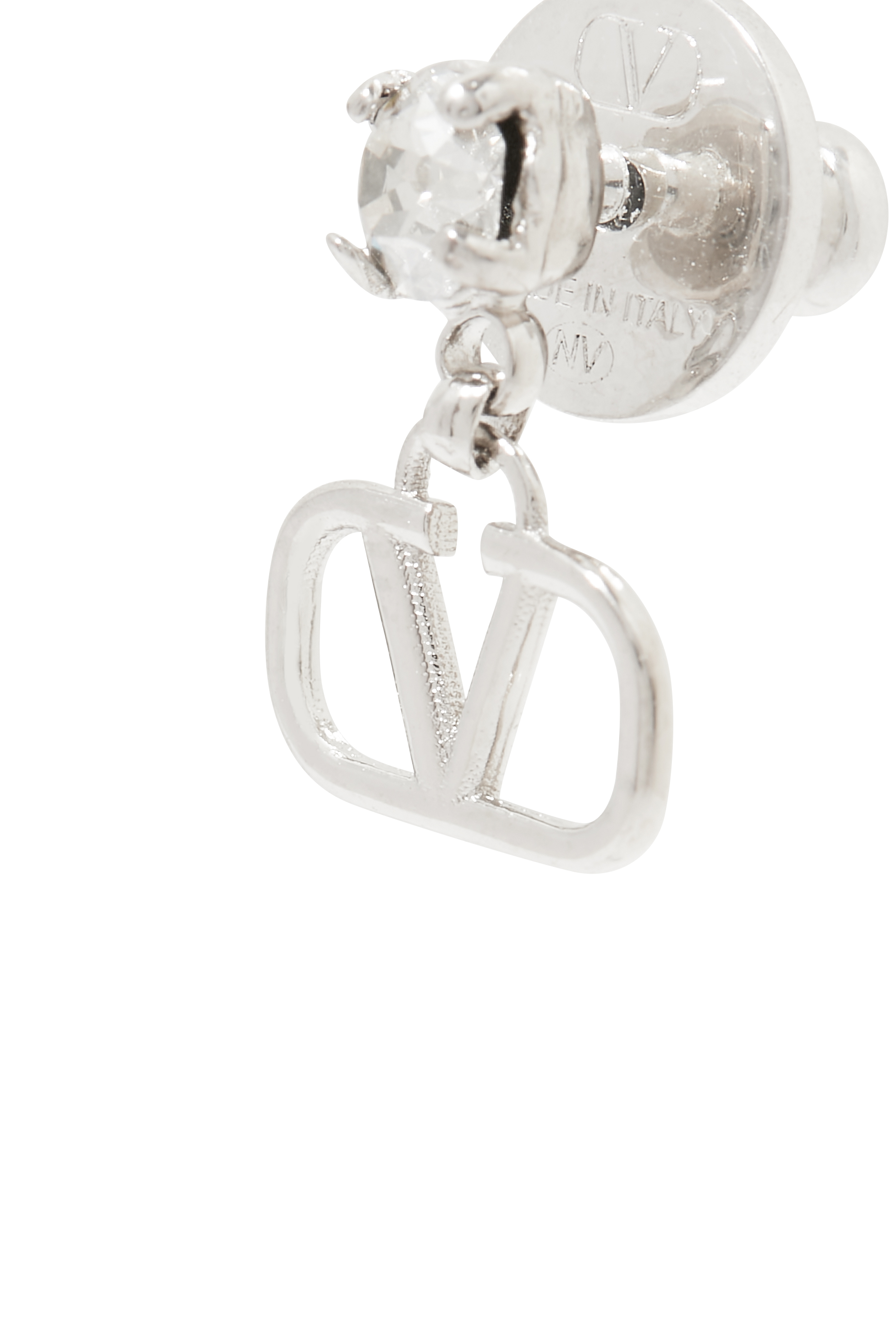 أقراط مزينة بشعار V وكريستال