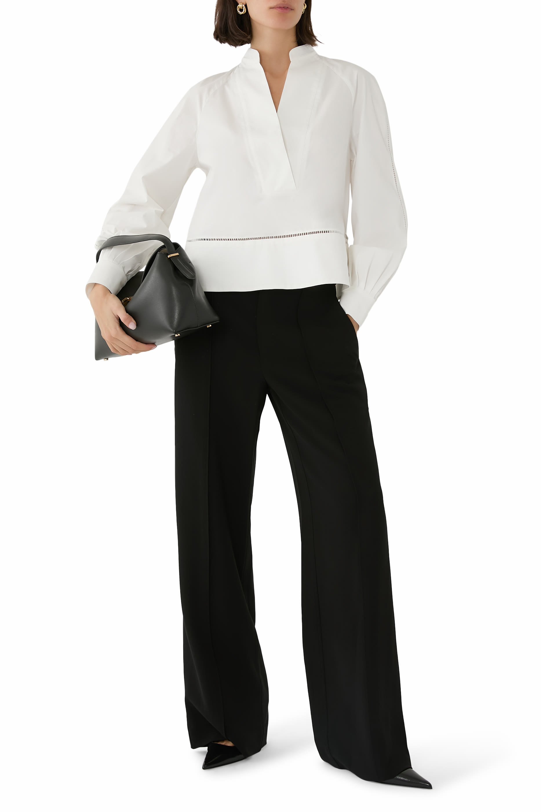 بلوزة غرايسون قطن بوبلين عضوي