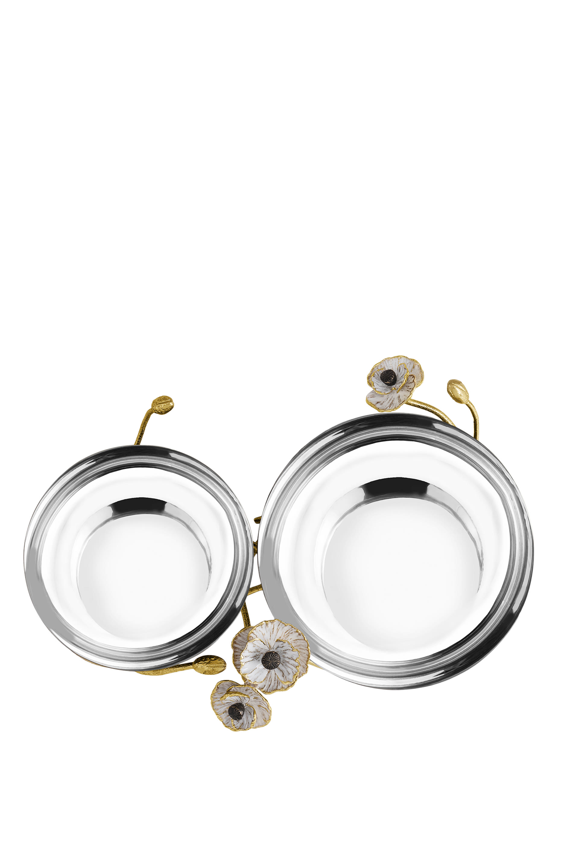 طبق مزدوج مزين بشقائق النعمان