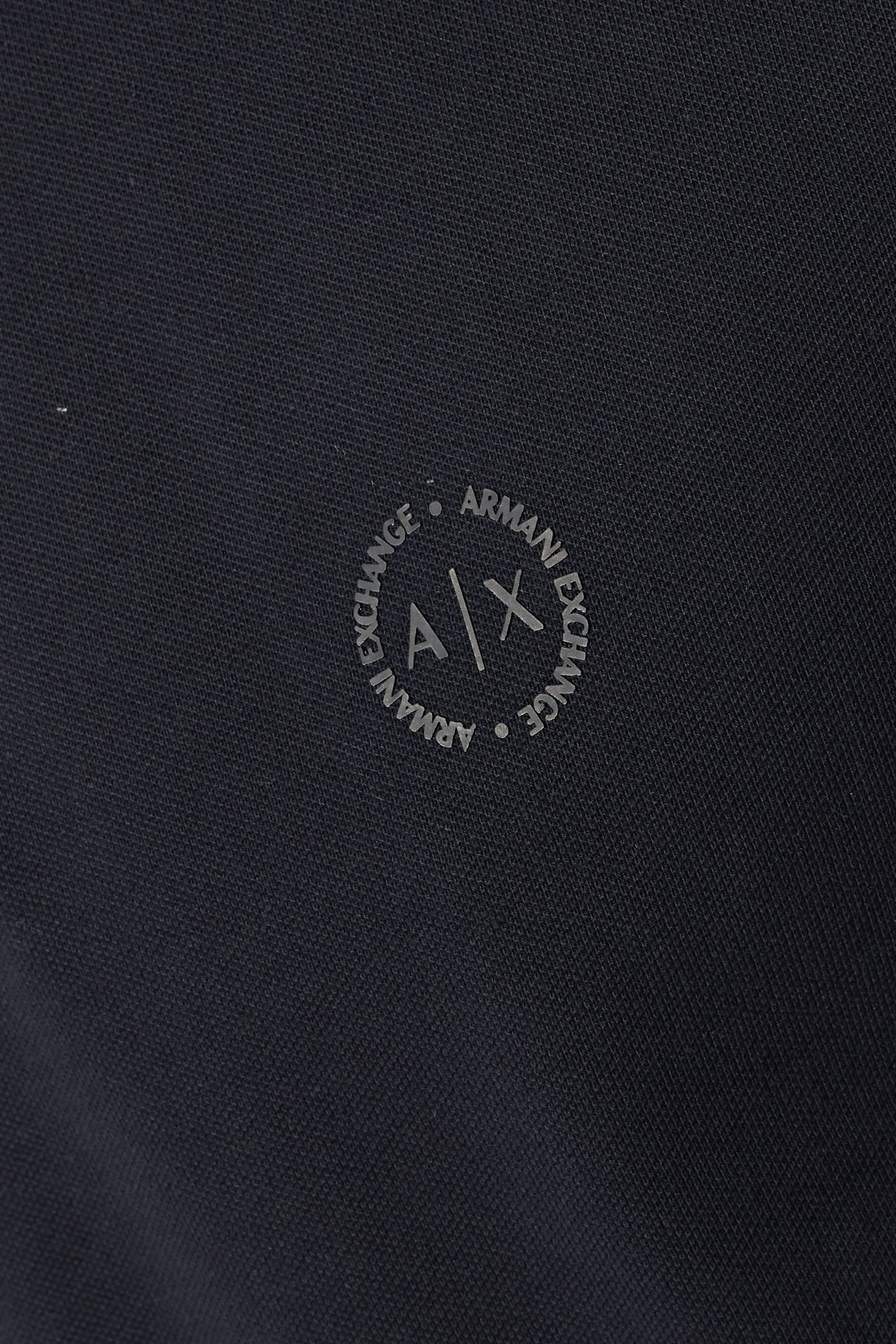 تي شيرت بولو قطن مطاطي بشعار الماركة بتصميم دائري