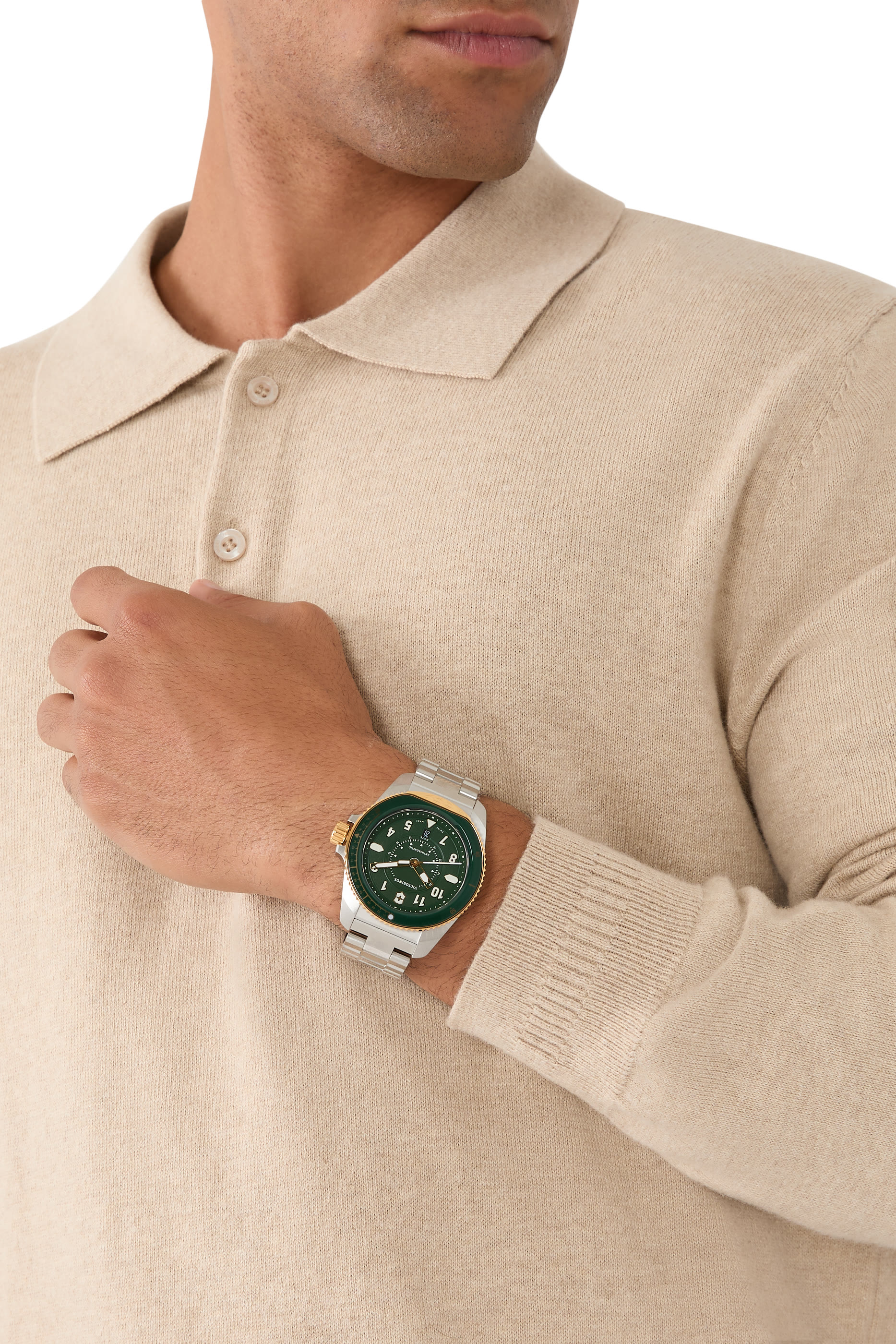 ساعة مافريك كبيرة مزينة بكريستال ياقوتي، ستانلس ستيل