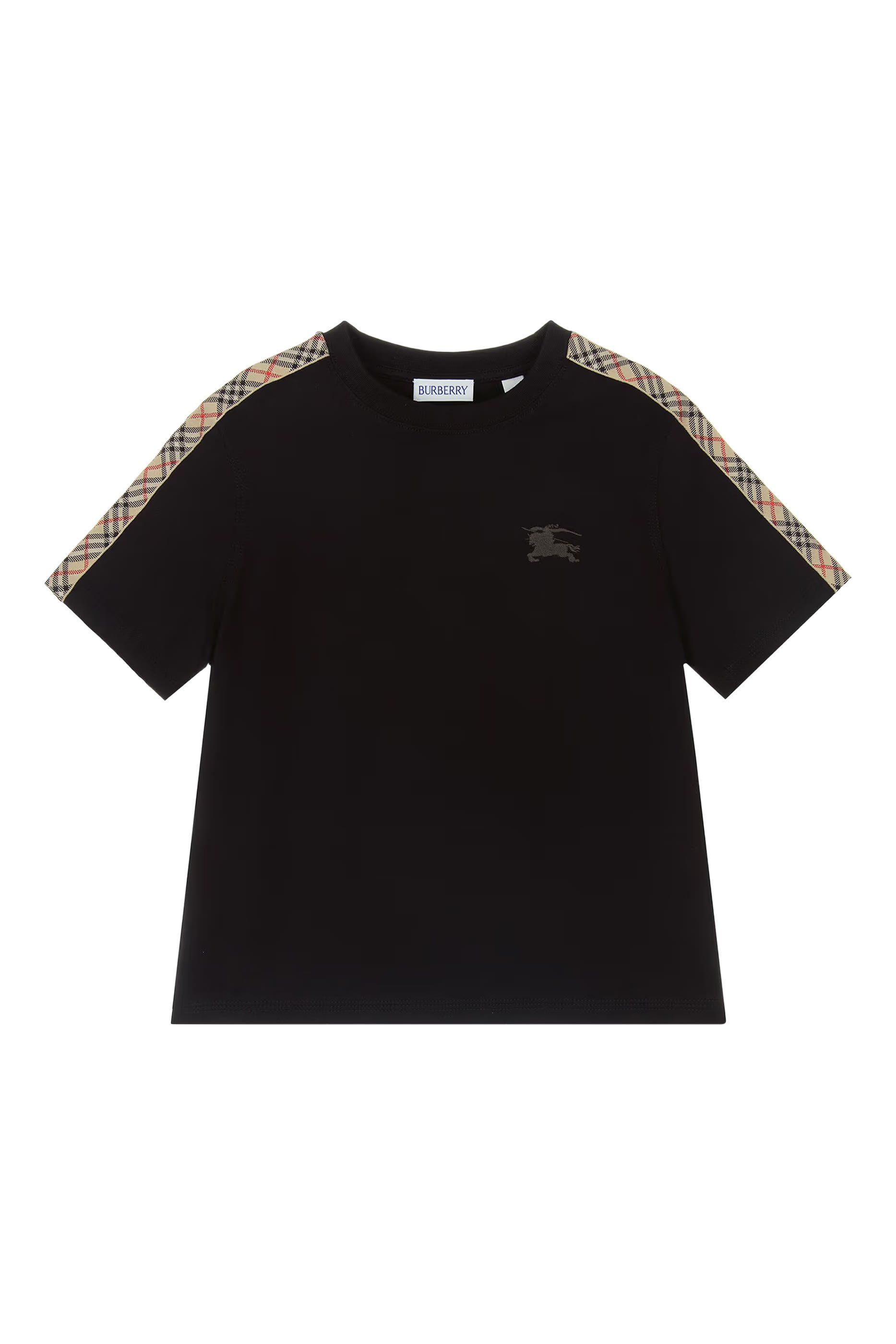 تيشيرت بحافة بنقشة مربعات قطن للأطفال