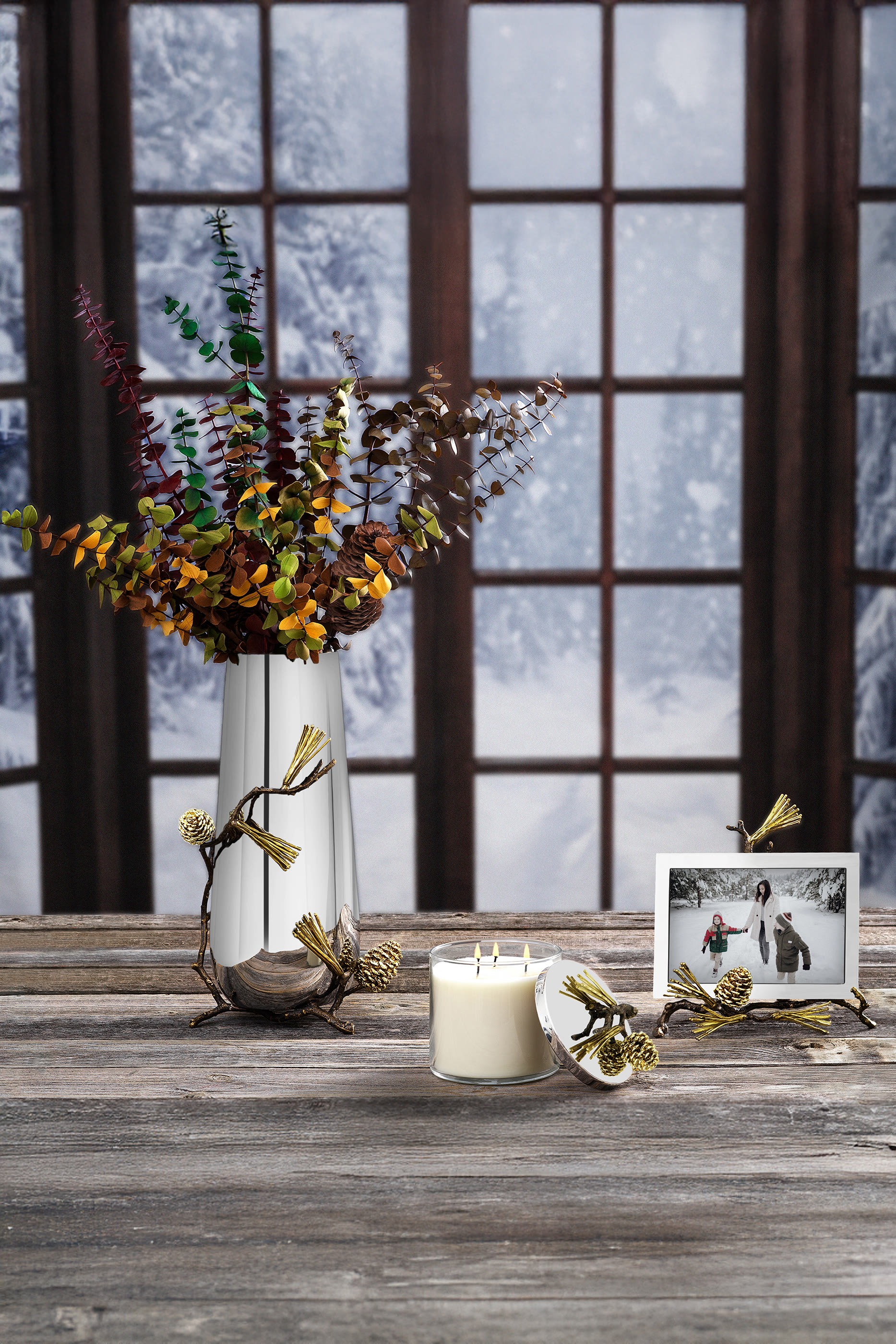 إطار صور مزين بالصنوبر 4 &times; 6 