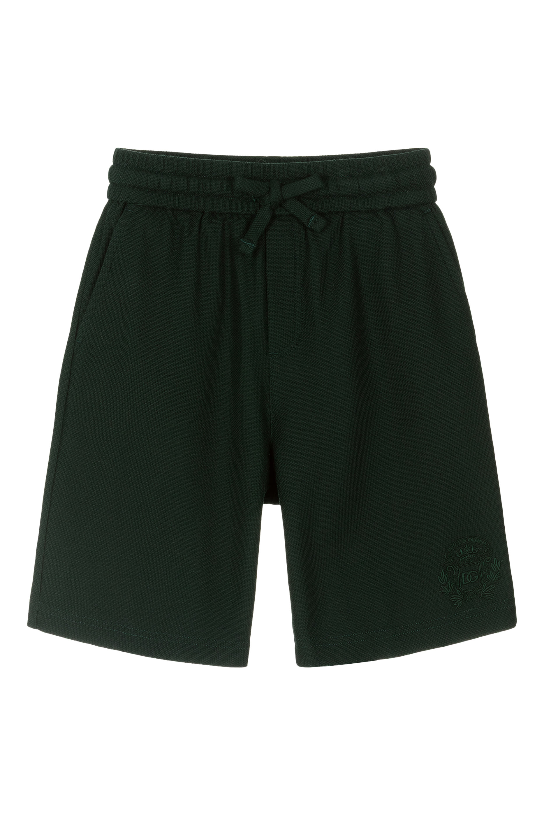 Kids Piqu&eacute; Bermuda Shorts with Crest Embroidery