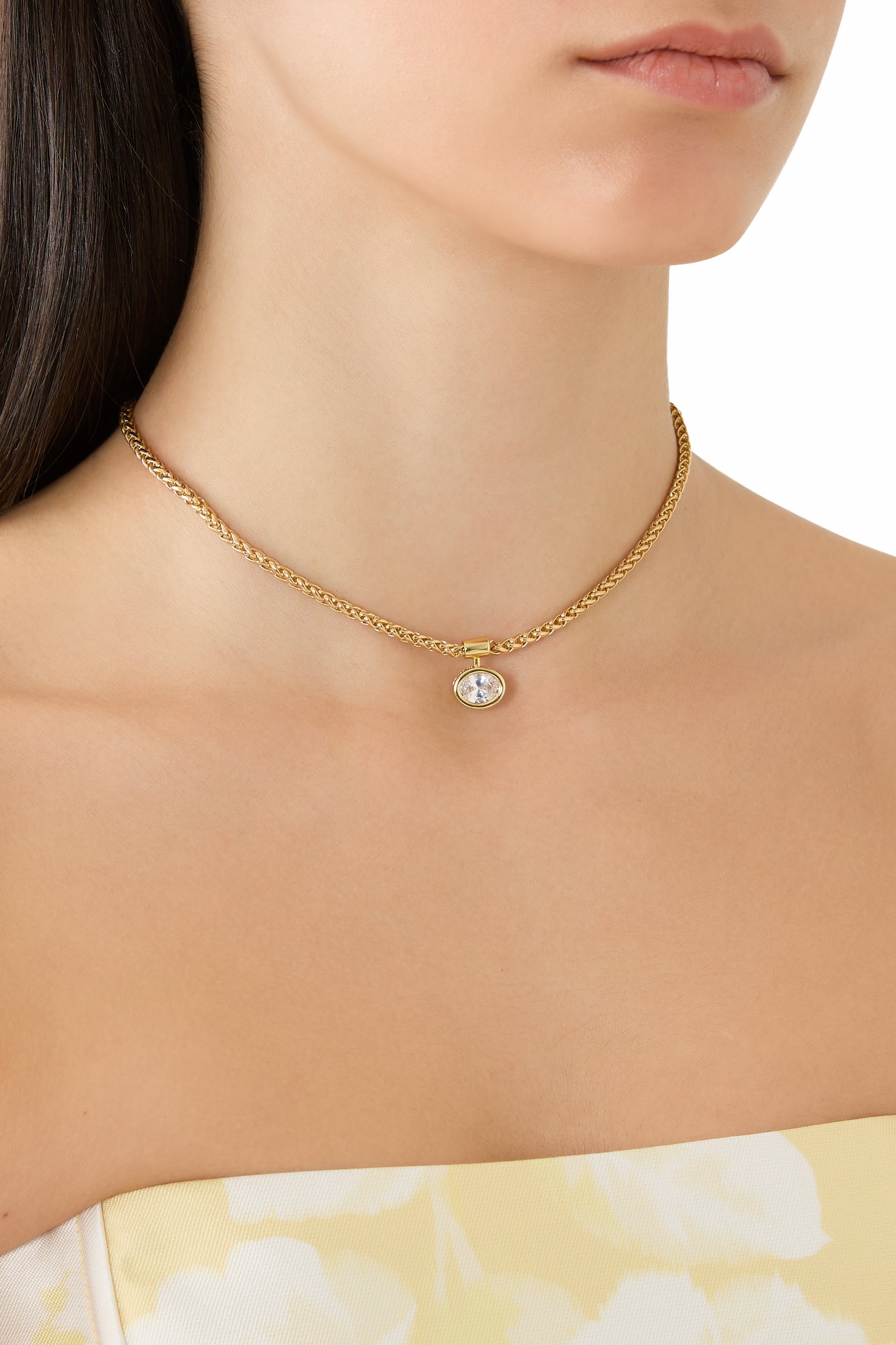 قلادة أولمبيا مزينة بحجر زركونيا مقطع بتصميم الماس