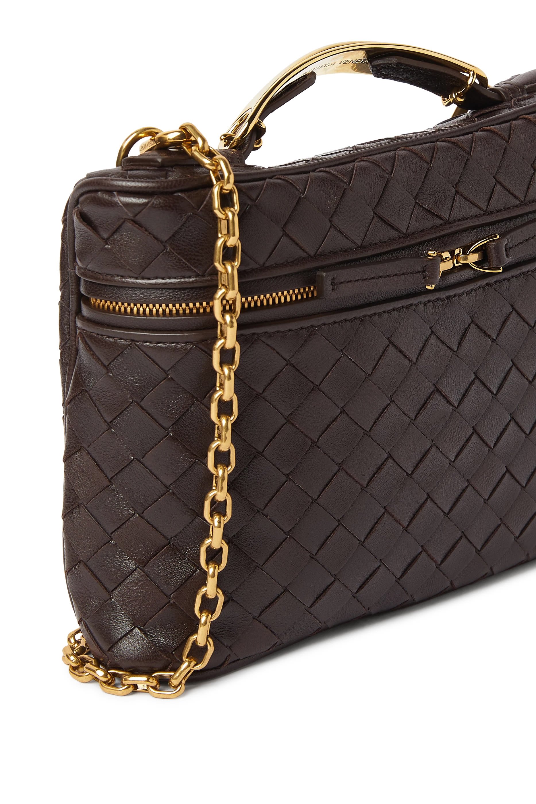 حقيبة مكياج جلد ناعم