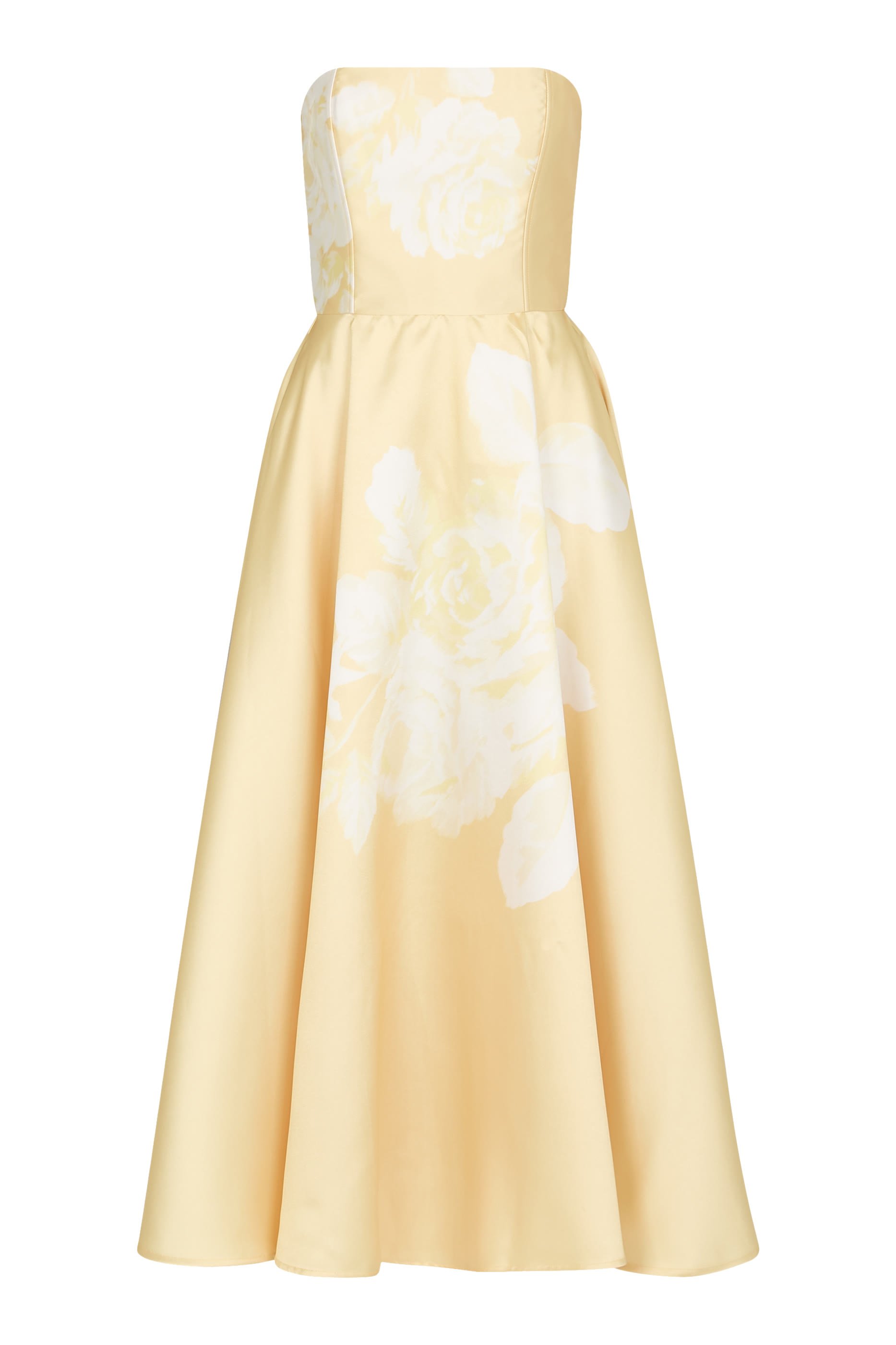 فستان بلا حمالات بنقشة