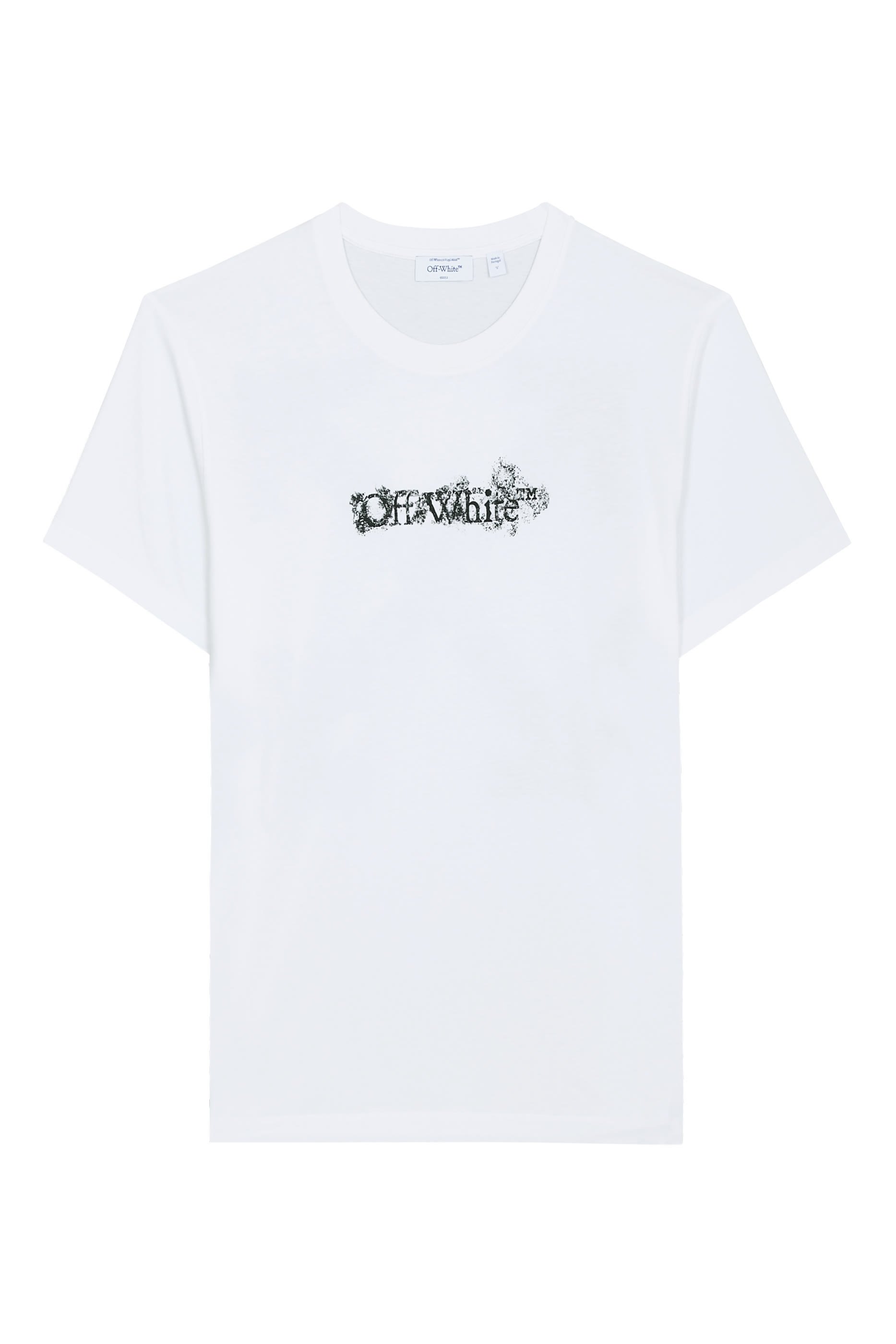 تيشيرت بقصة ضيقة وشعار الماركة