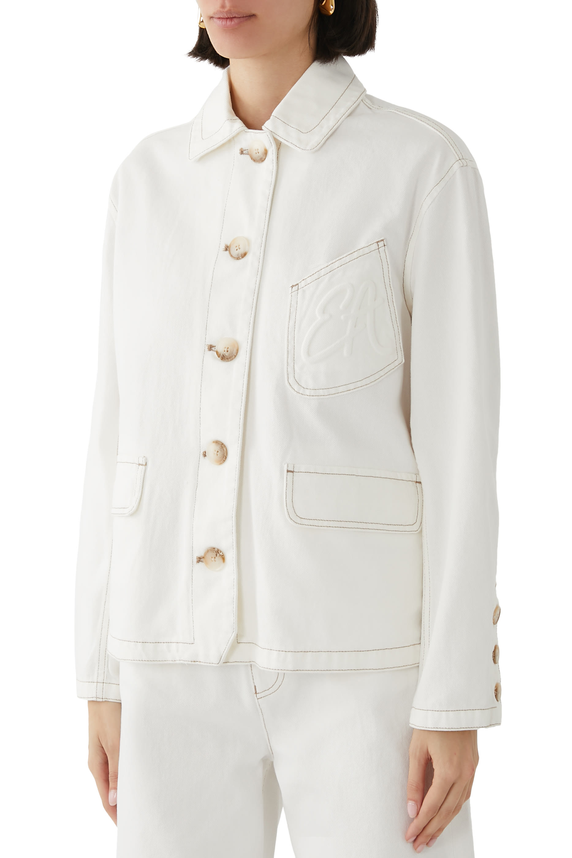 جاكيت بأزرار قطن بارز