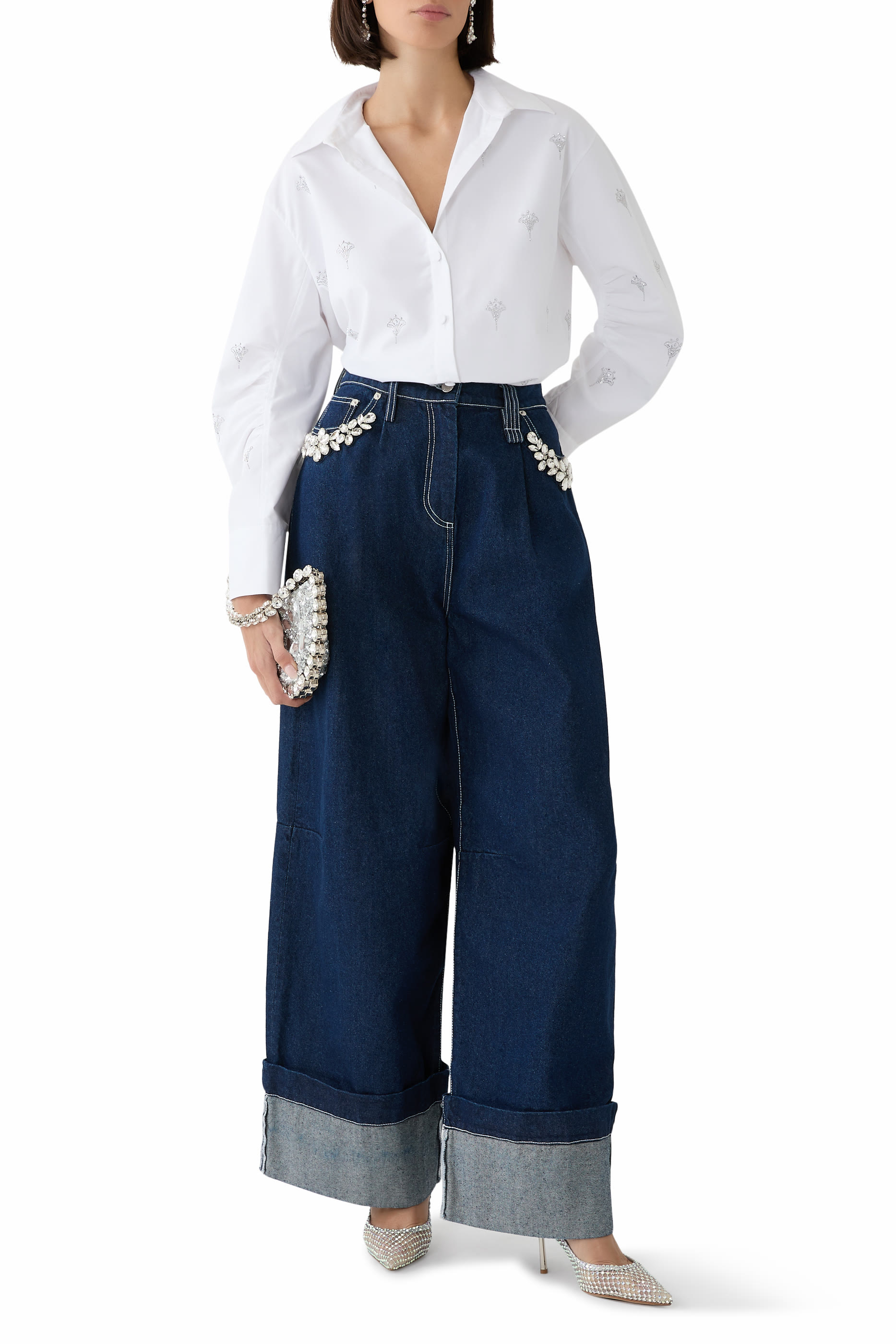 بنطال جينز بادل توربو مطرز