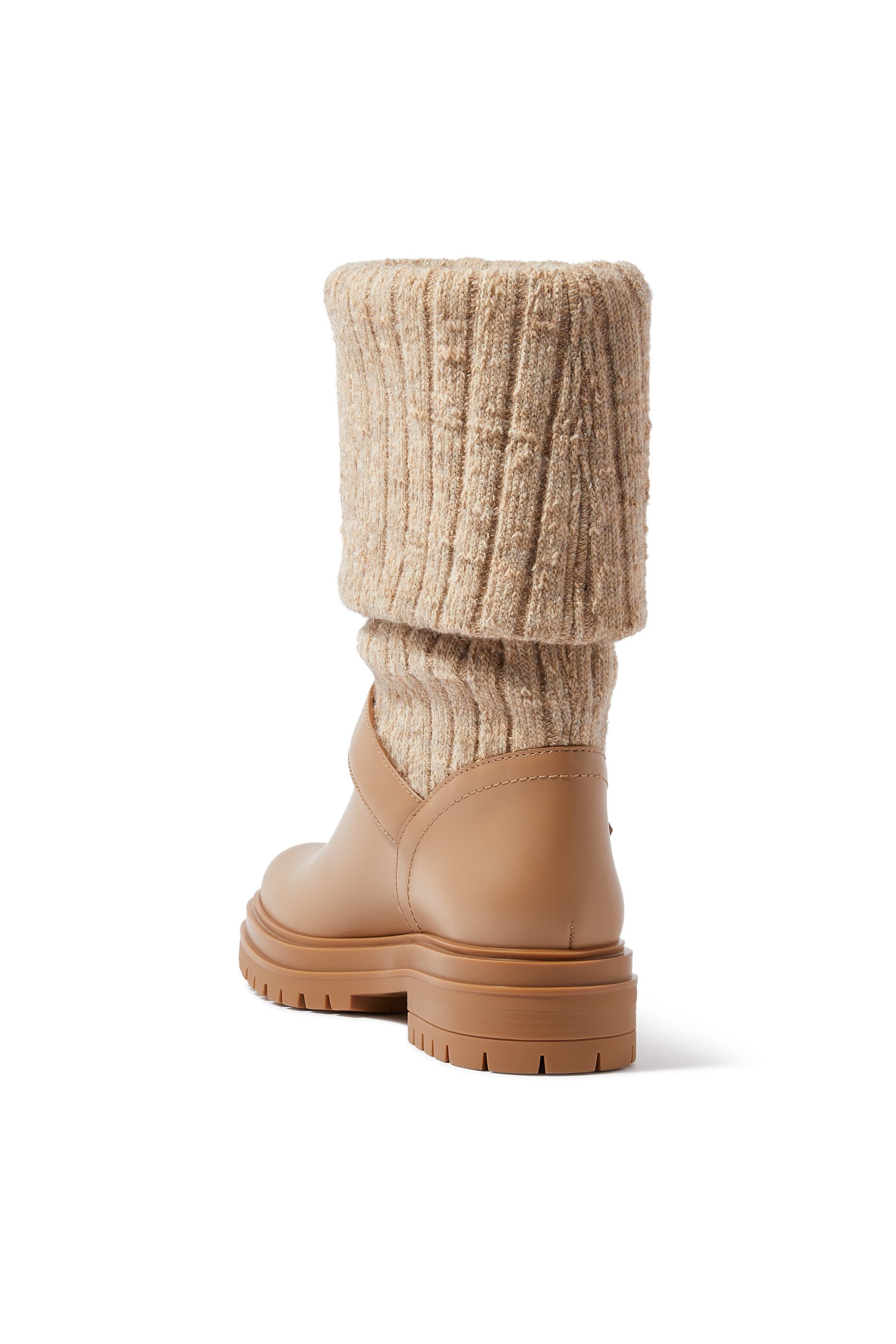 حذاء بوت منسوج جلد